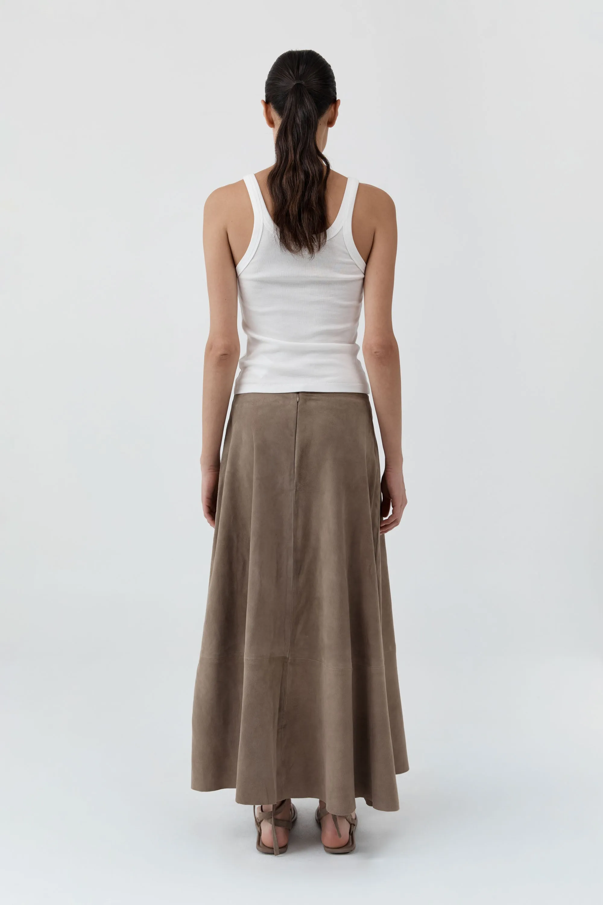 Suede Circle Skirt - Earth sold by St. Agni product image thumbnail 4