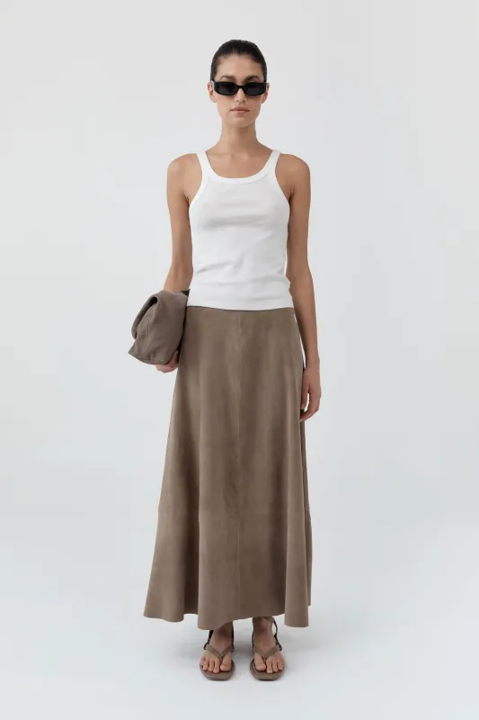 PRE-ORDER: Suede Circle Skirt - Earth made by St. Agni