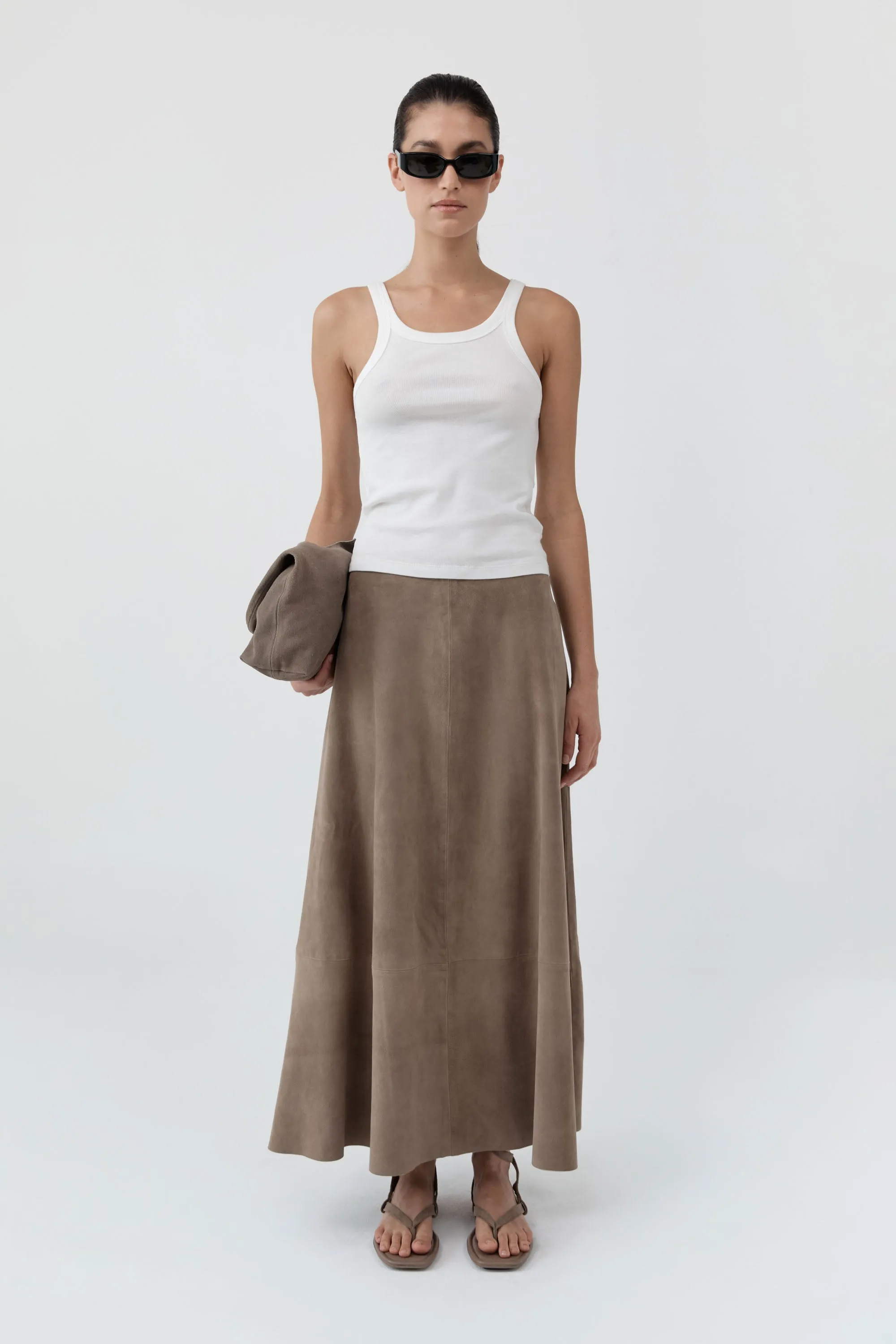 Suede Circle Skirt - Earth sold by St. Agni