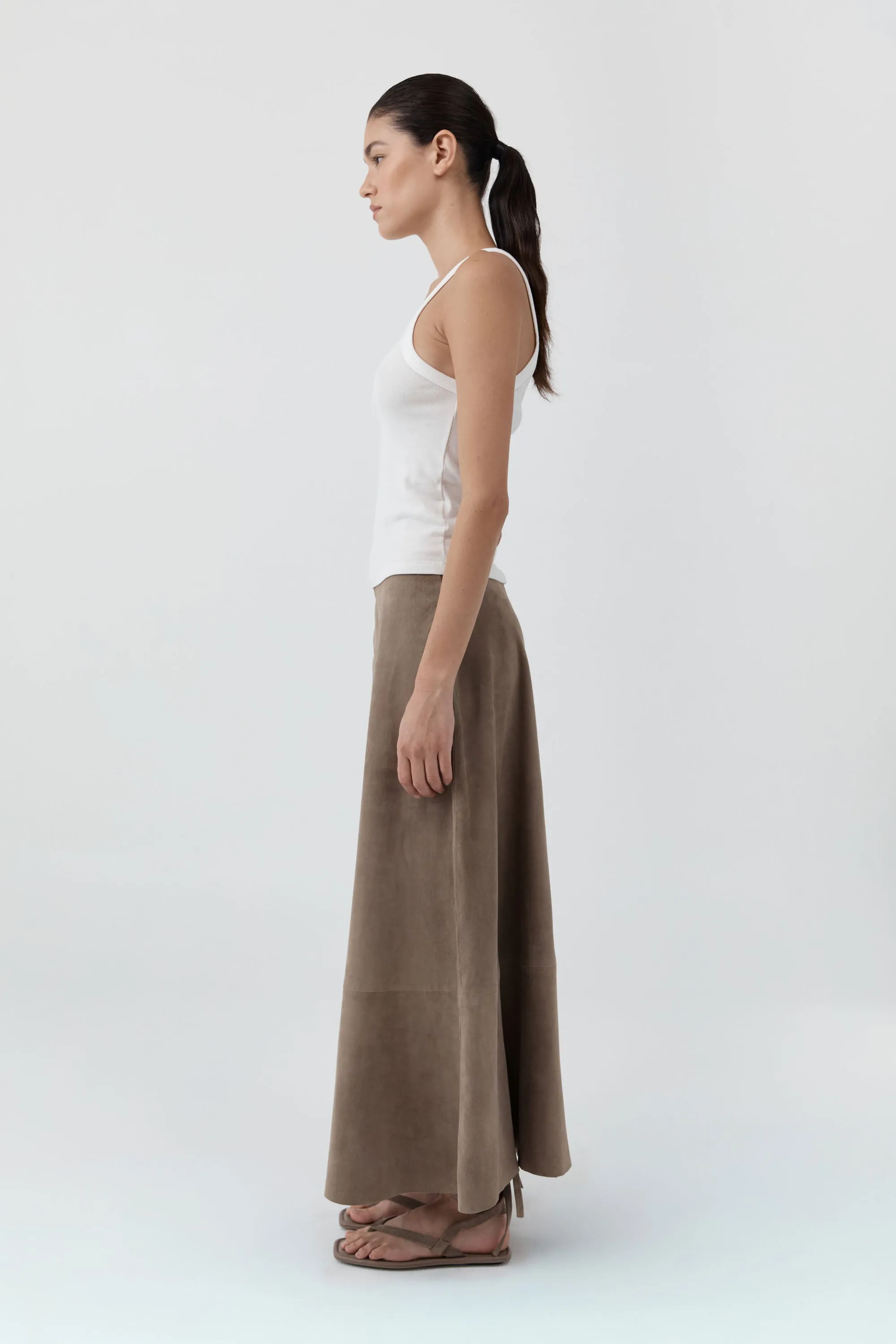 Suede Circle Skirt - Earth sold by St. Agni product image thumbnail 3