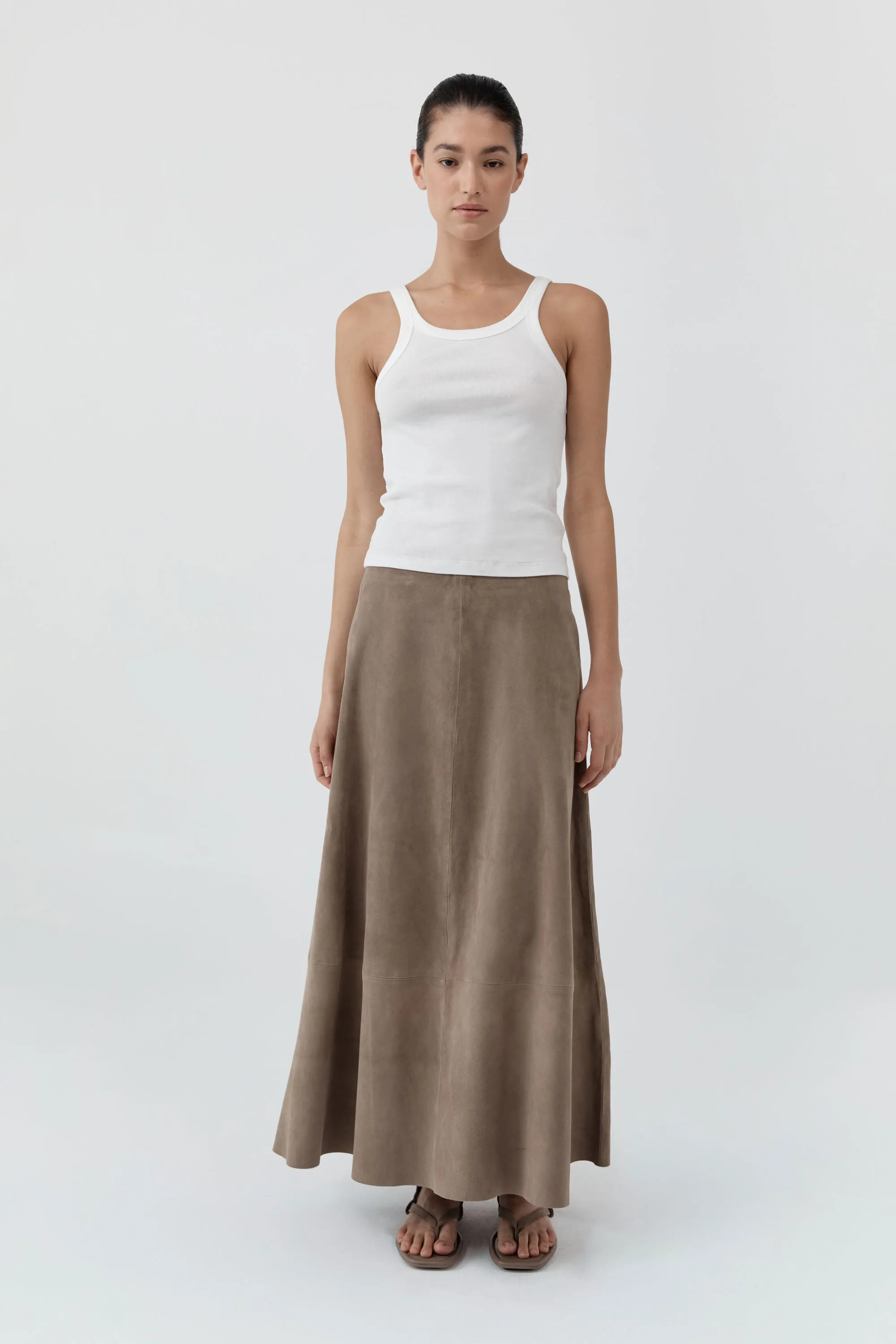 Suede Circle Skirt - Earth sold by St. Agni product image thumbnail 5