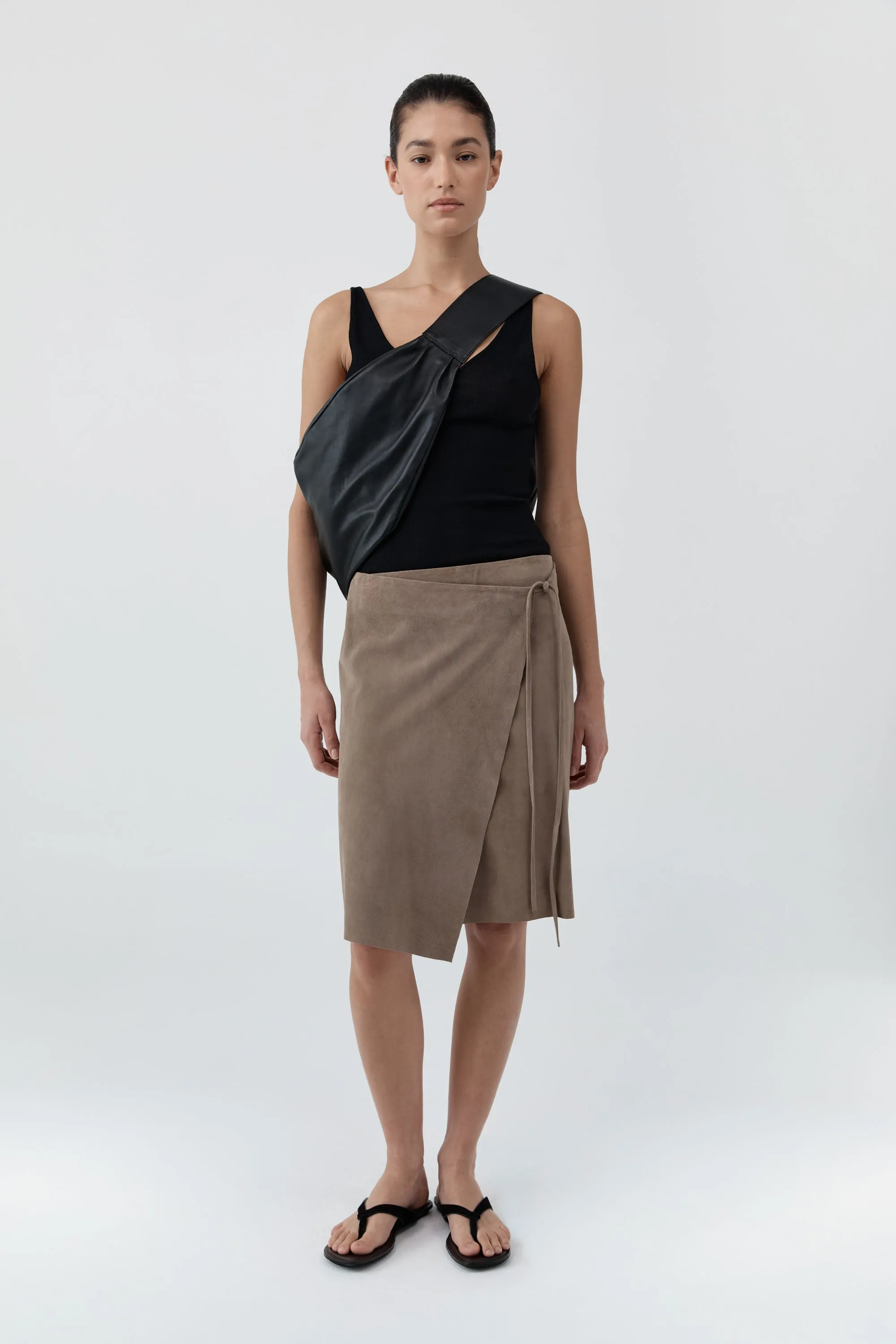 Suede Everyday Wrap Skirt - Earth sold by St. Agni product image thumbnail 3