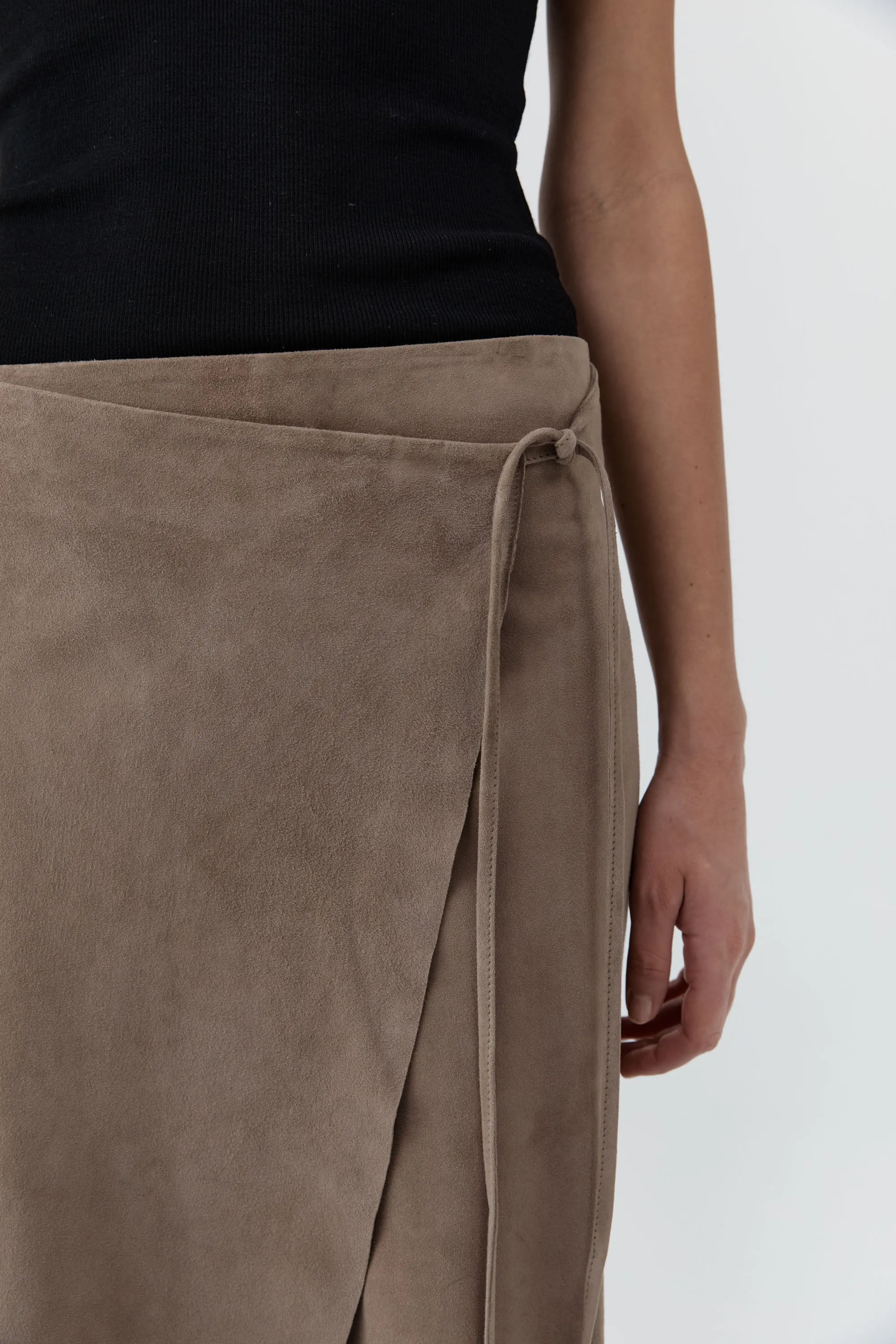 Suede Everyday Wrap Skirt - Earth sold by St. Agni product image thumbnail 5