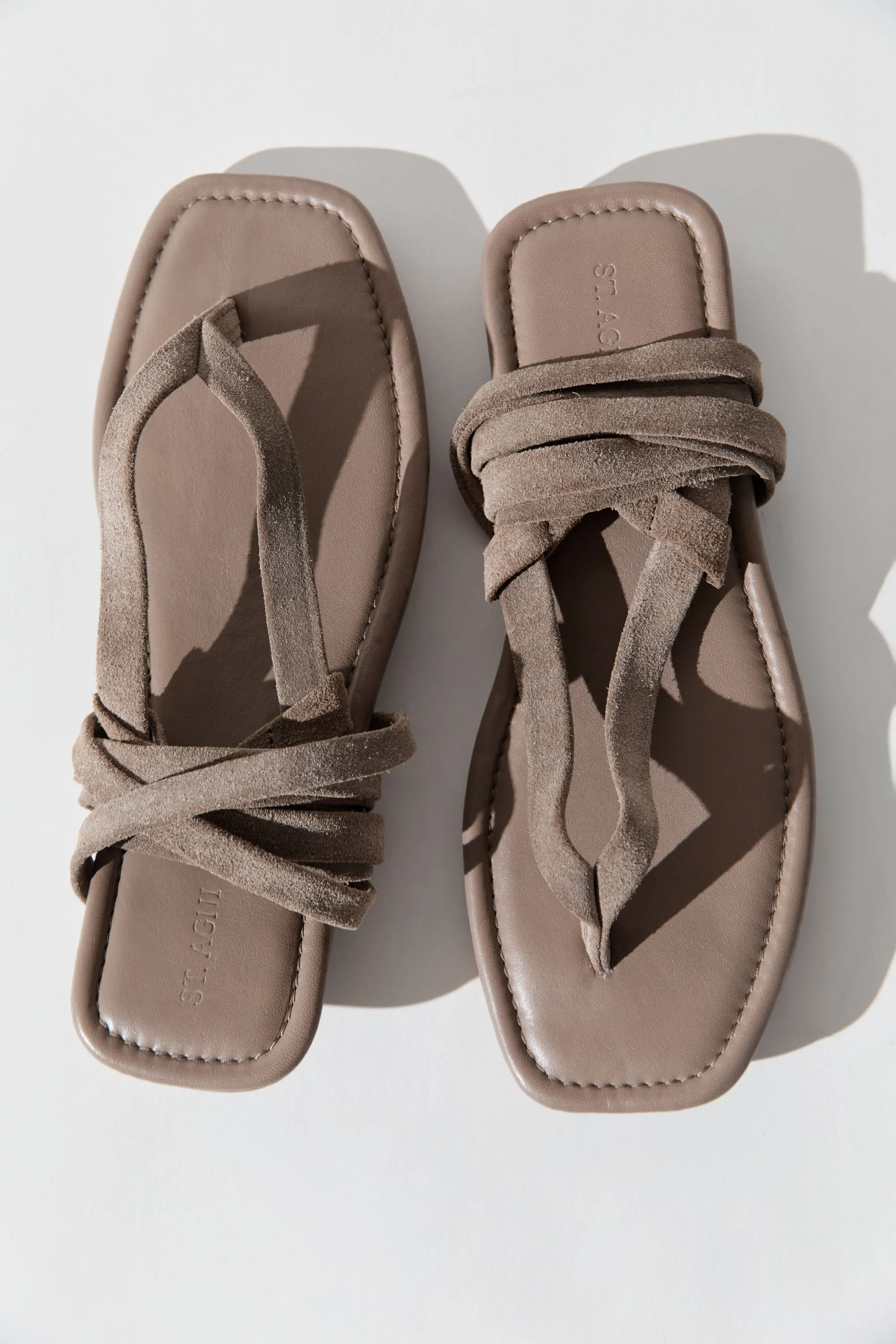 Suede Tie Up Sandal - Almond sold by St. Agni product image thumbnail 5