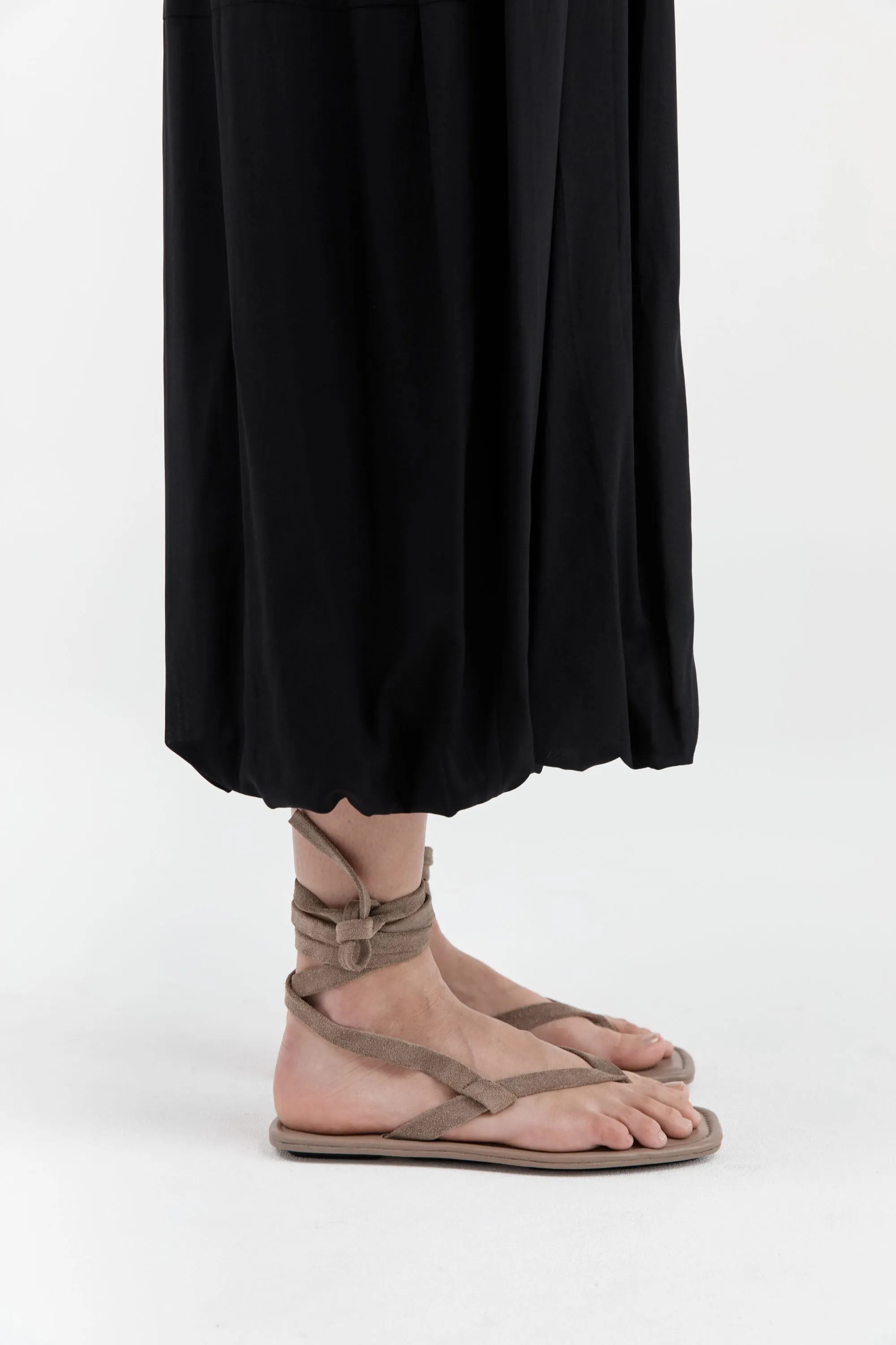 Suede Tie Up Sandal - Almond sold by St. Agni product image thumbnail 4