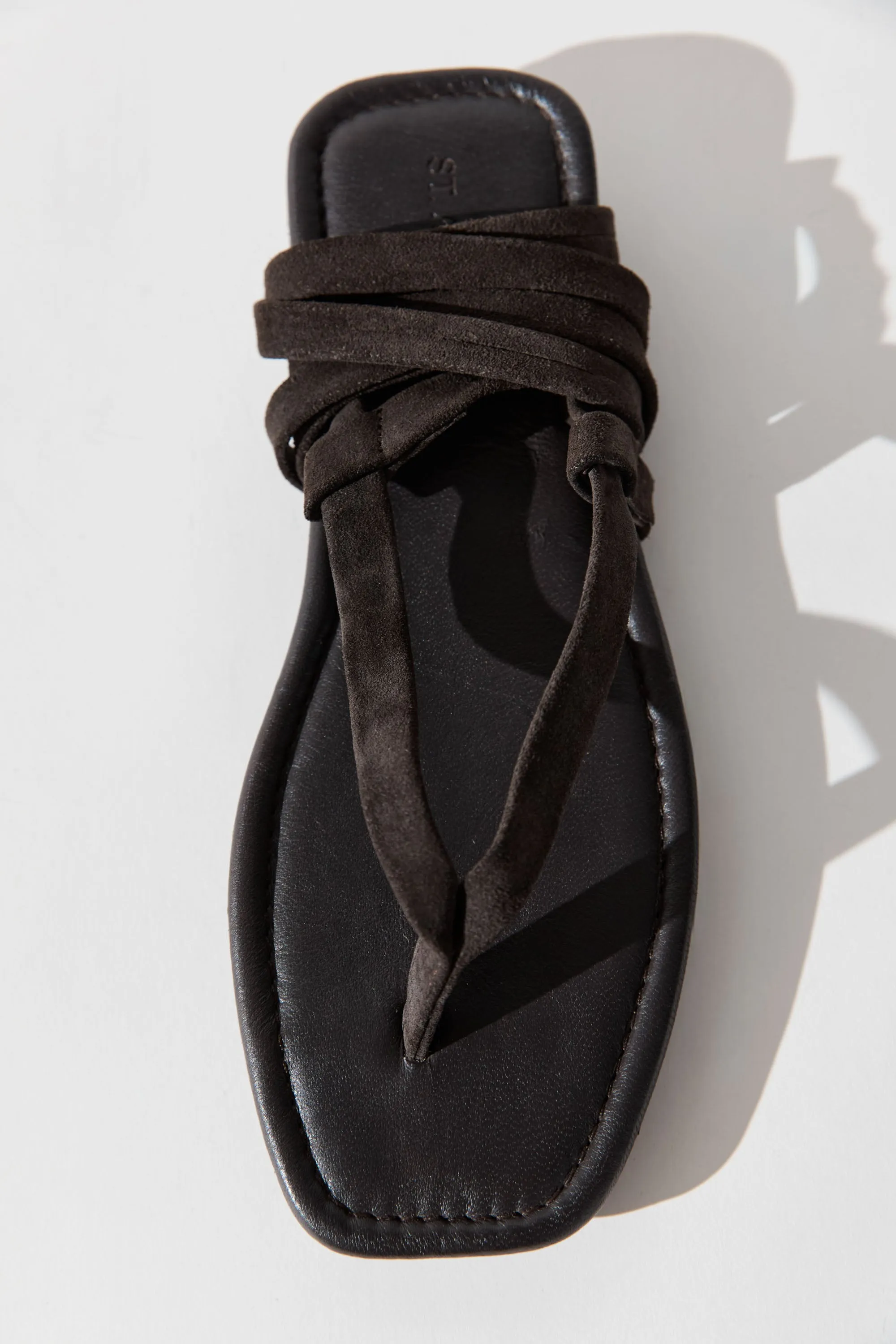Suede Tie Up Sandal - Coffee sold by St. Agni product image thumbnail 4