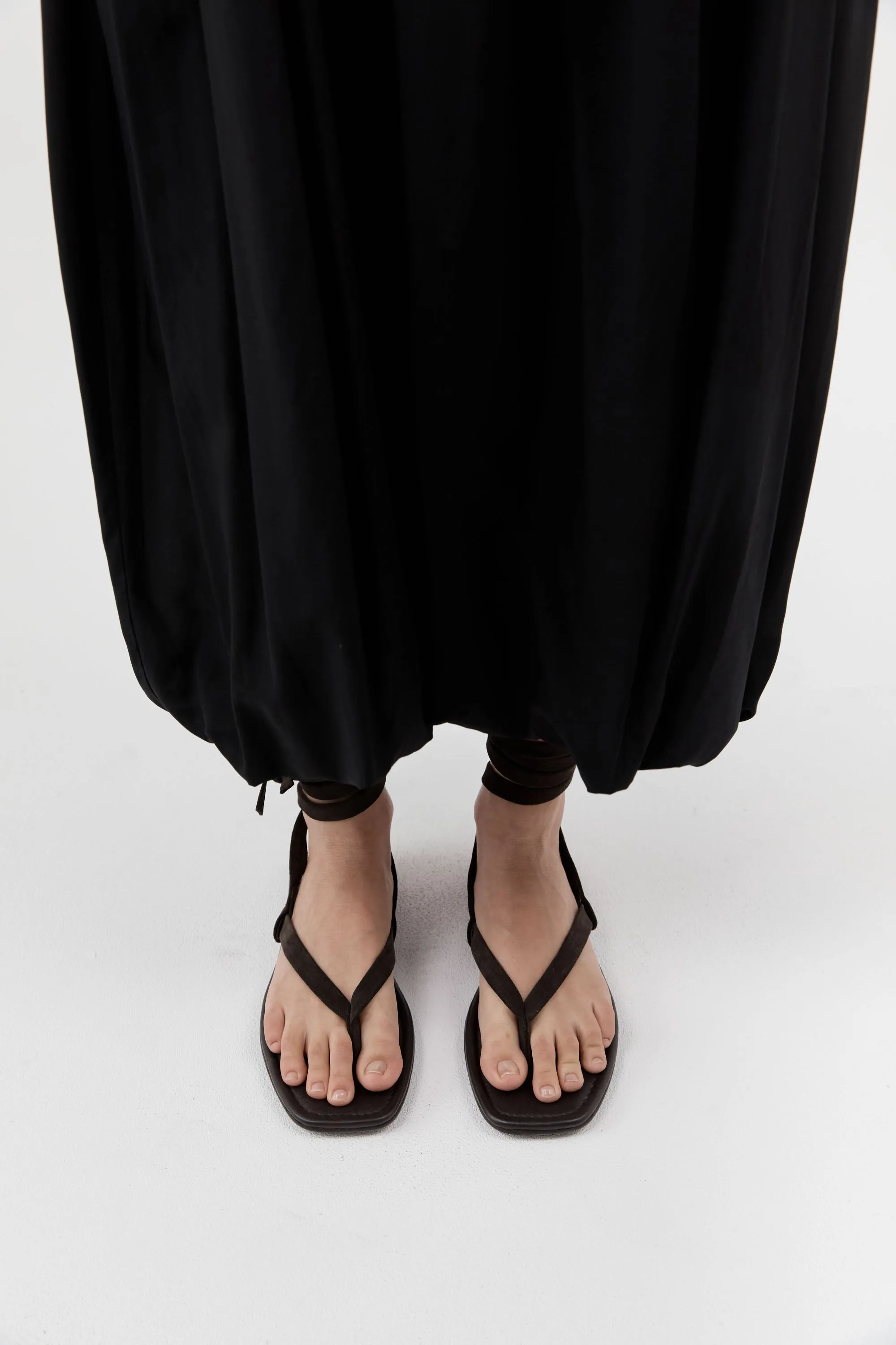 Suede Tie Up Sandal - Coffee sold by St. Agni product image thumbnail 5