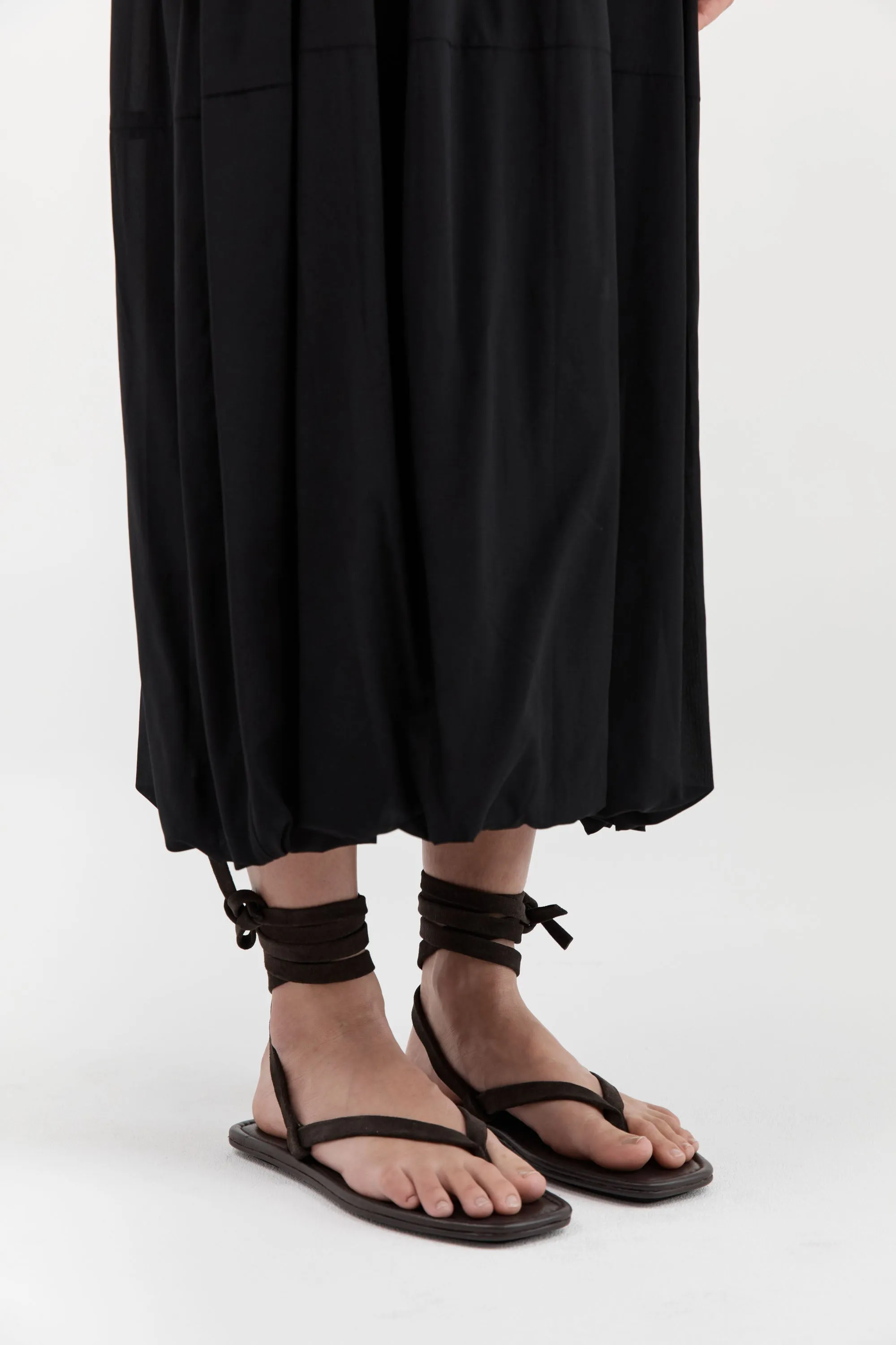 Suede Tie Up Sandal - Coffee sold by St. Agni product image thumbnail 3