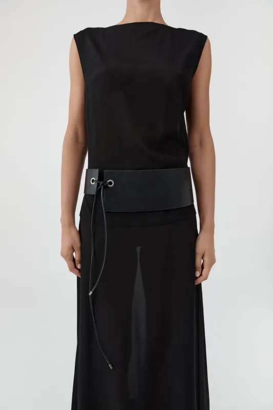Asymmetric Belt - Black made by St. Agni