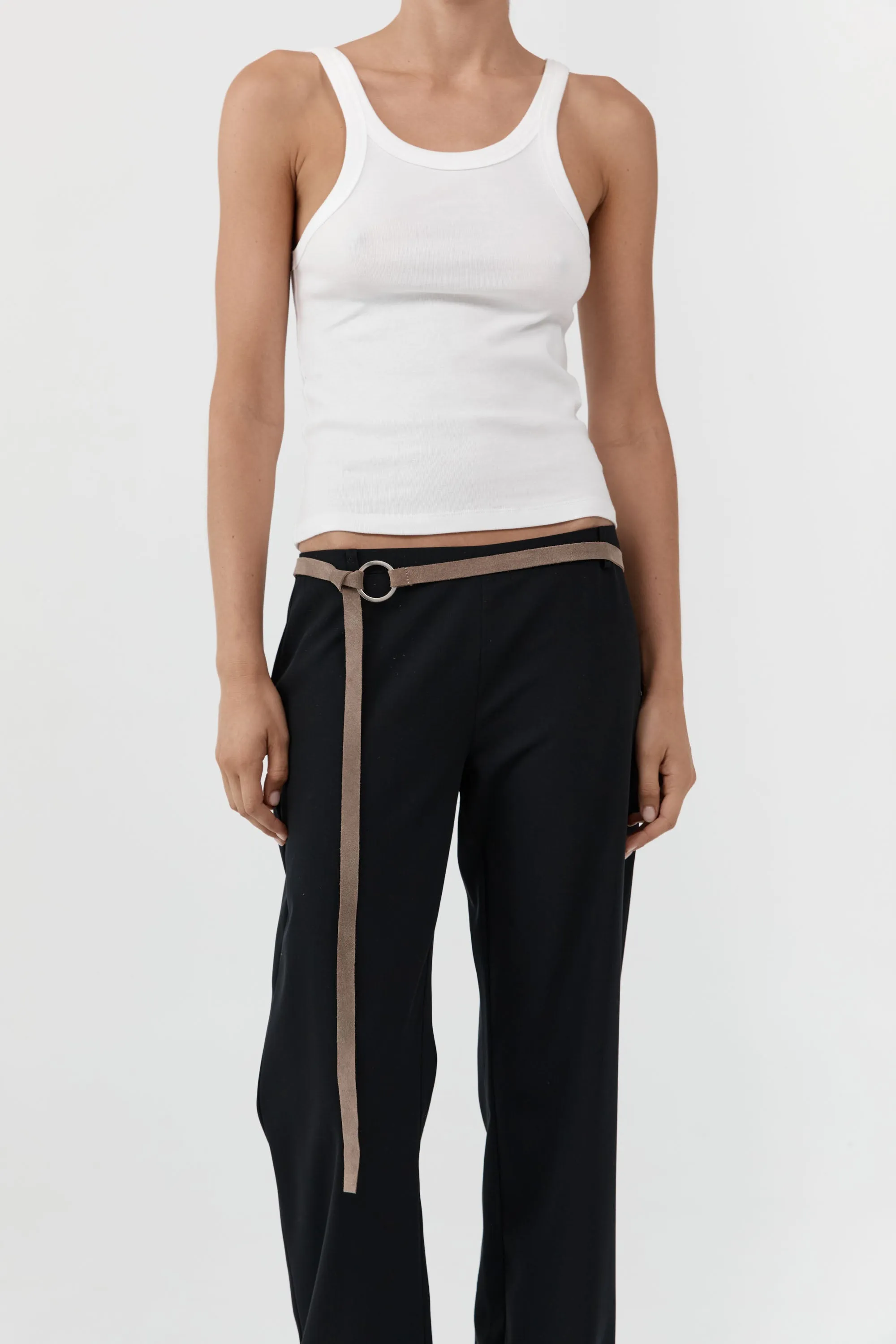 Suede Tie Belt - Almond sold by St. Agni