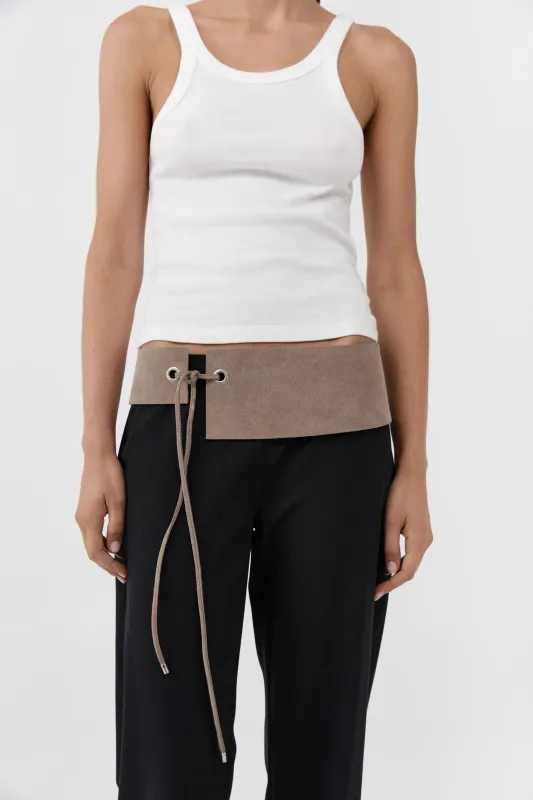 Suede Asymmetric Belt - Almond made by St. Agni