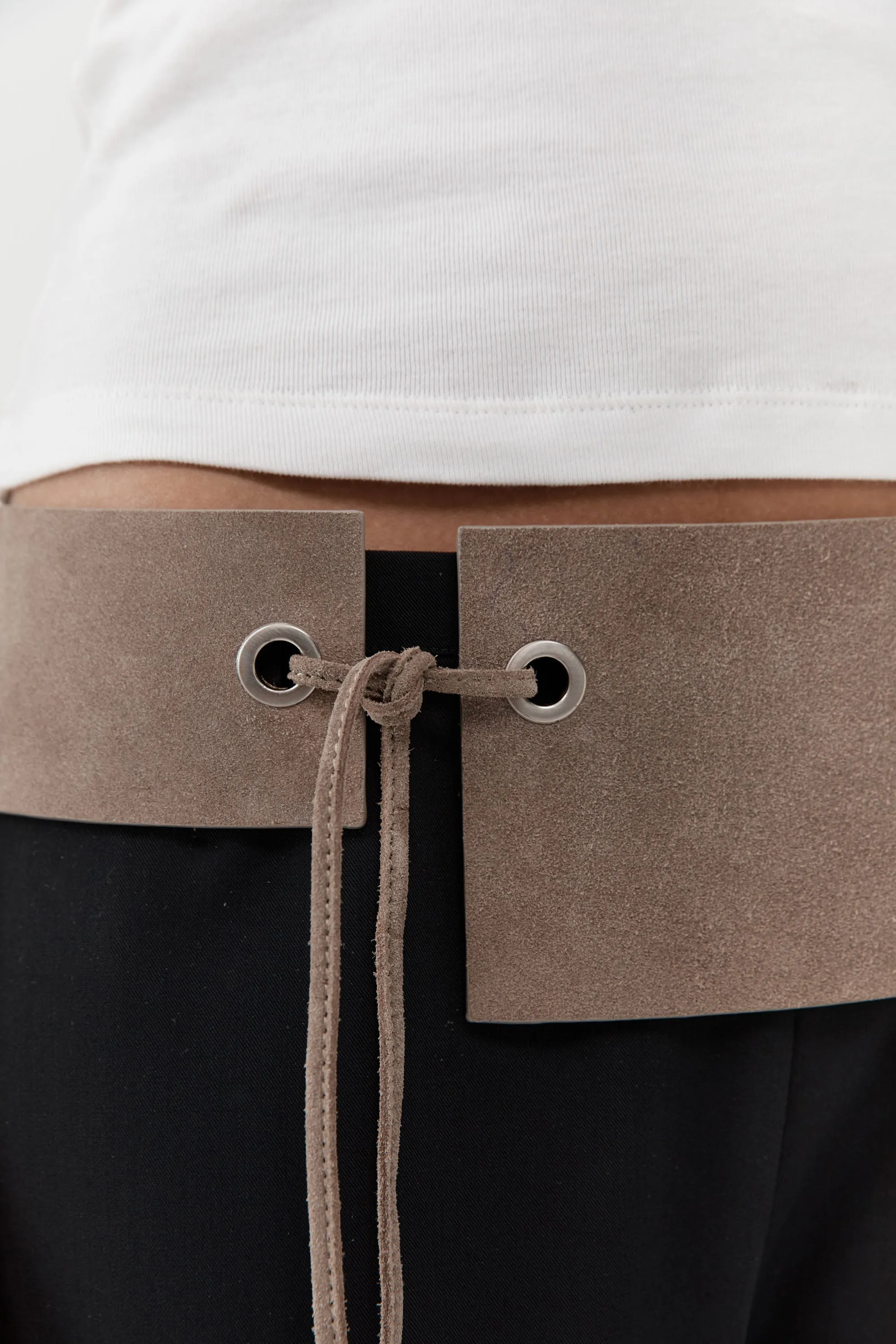 Suede Asymmetric Belt - Almond sold by St. Agni product image thumbnail 3