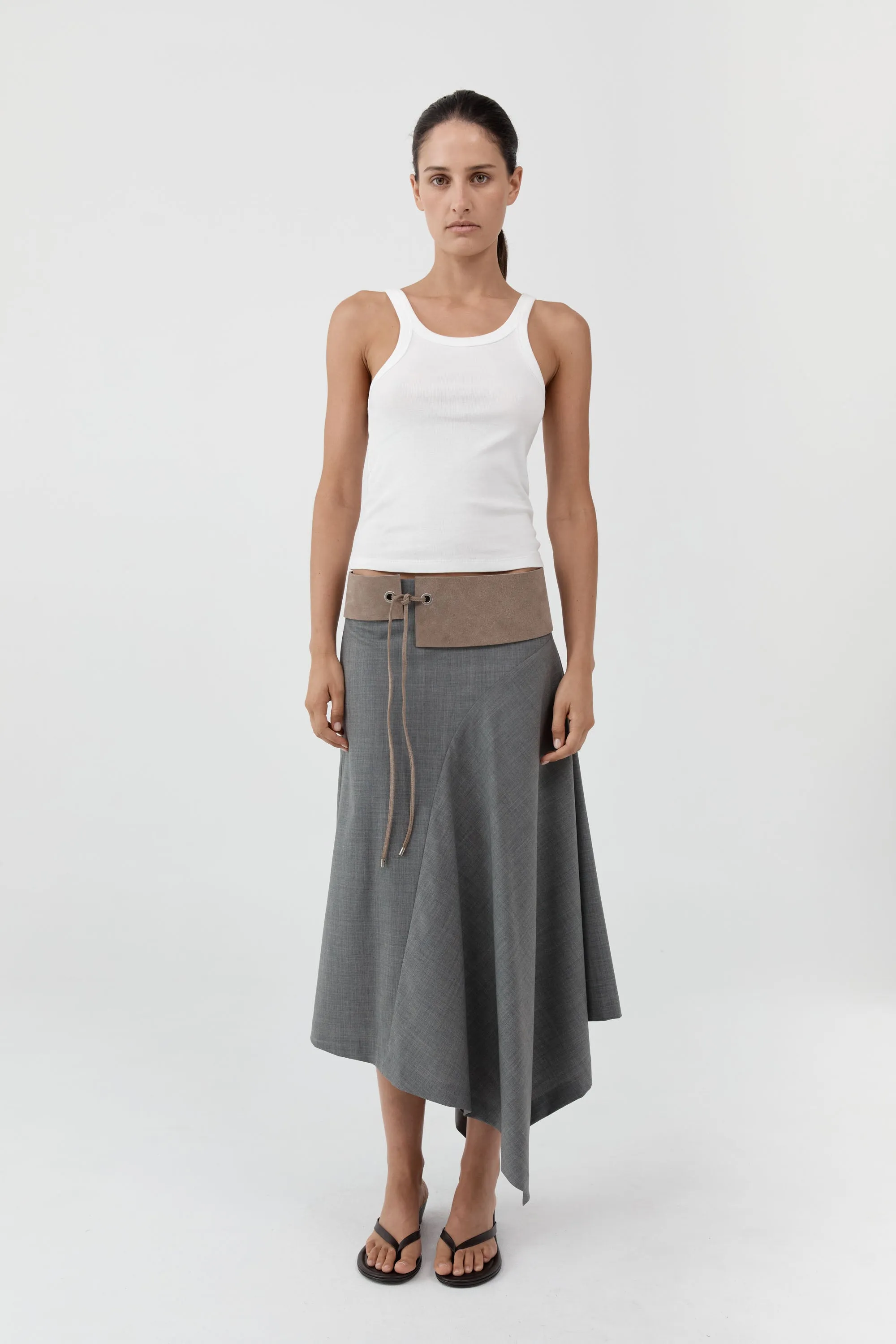 Suede Asymmetric Belt - Almond sold by St. Agni product image thumbnail 4