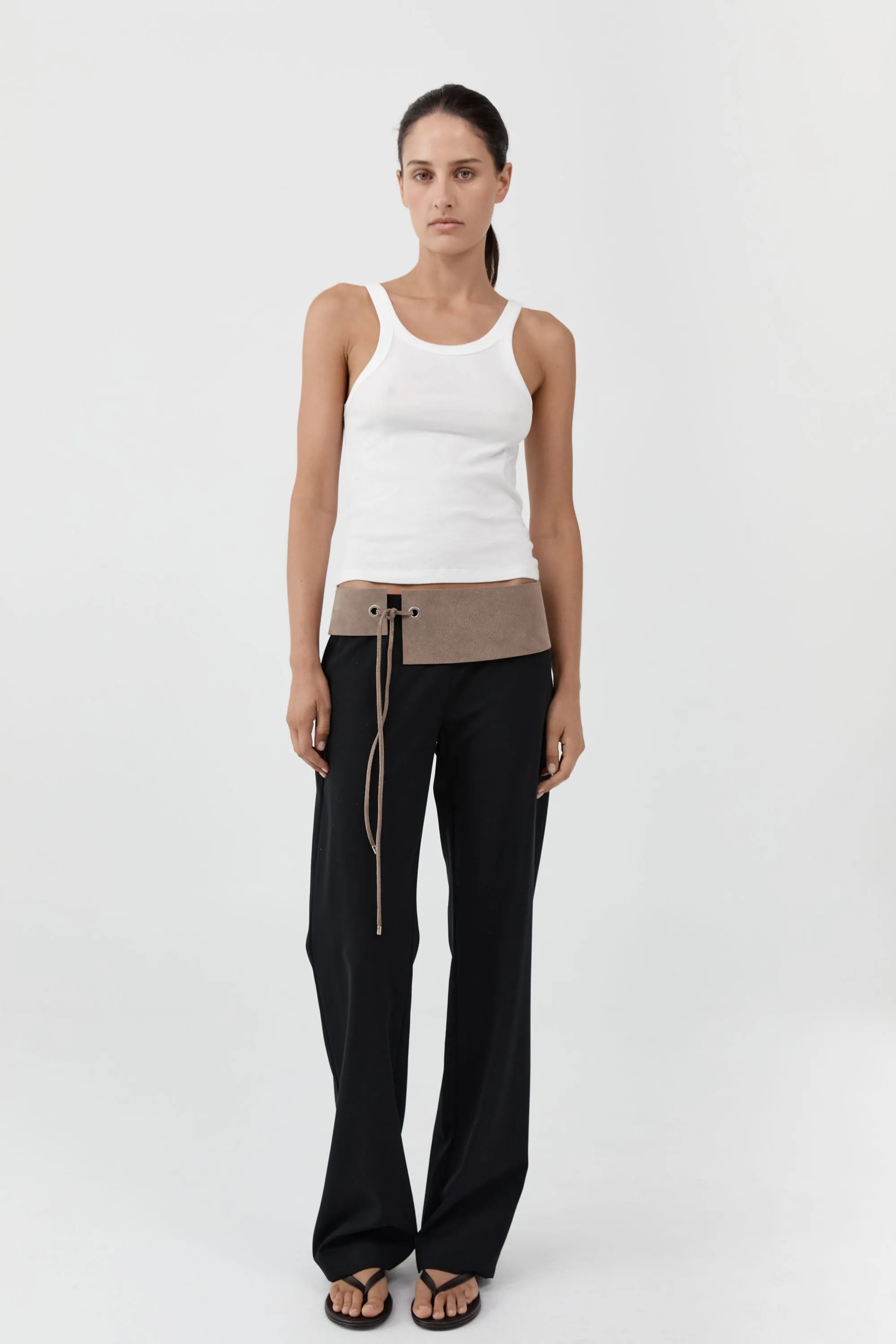 Suede Asymmetric Belt - Almond sold by St. Agni product image thumbnail 2