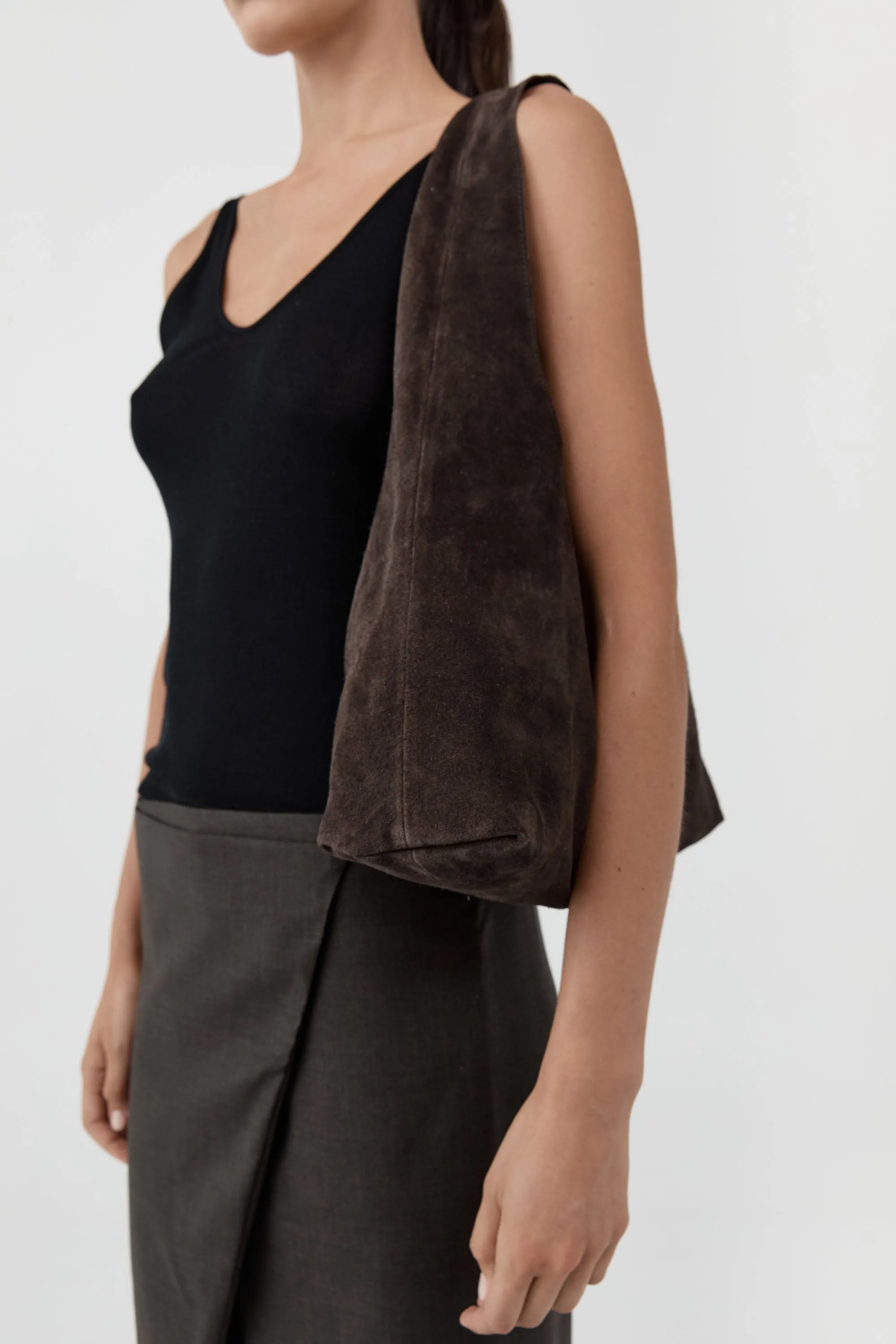 Suede Soft Bag - Coffee sold by St. Agni product image thumbnail 3