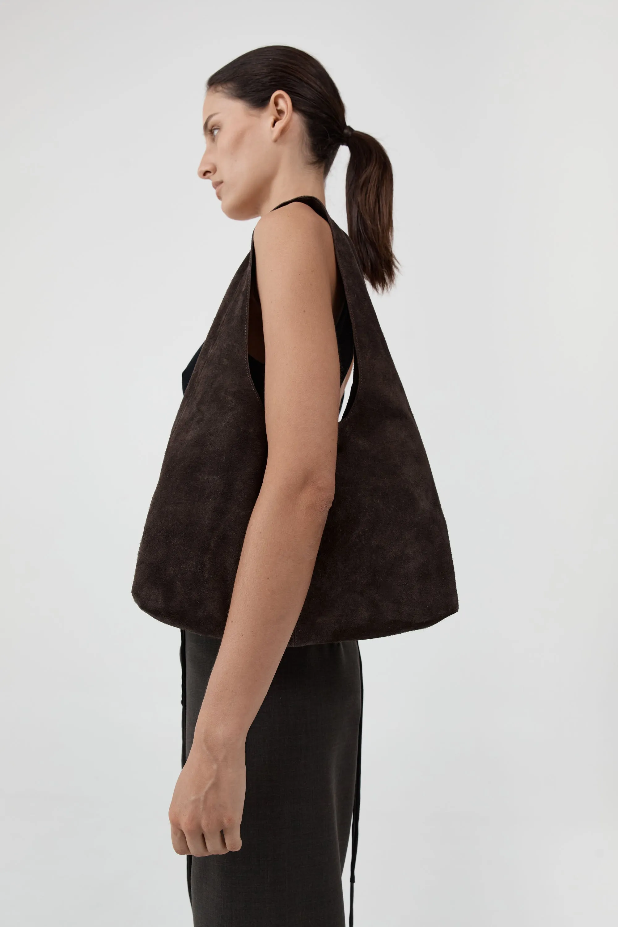 Suede Soft Bag - Coffee sold by St. Agni product image thumbnail 5