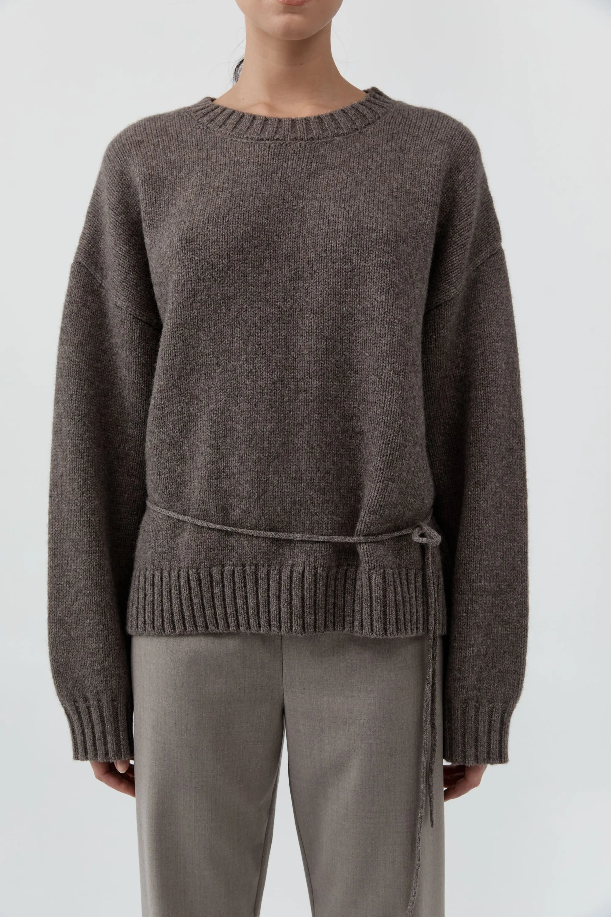 Wool Crew Neck Jumper - Taupe Melange sold by St. Agni product image thumbnail 3