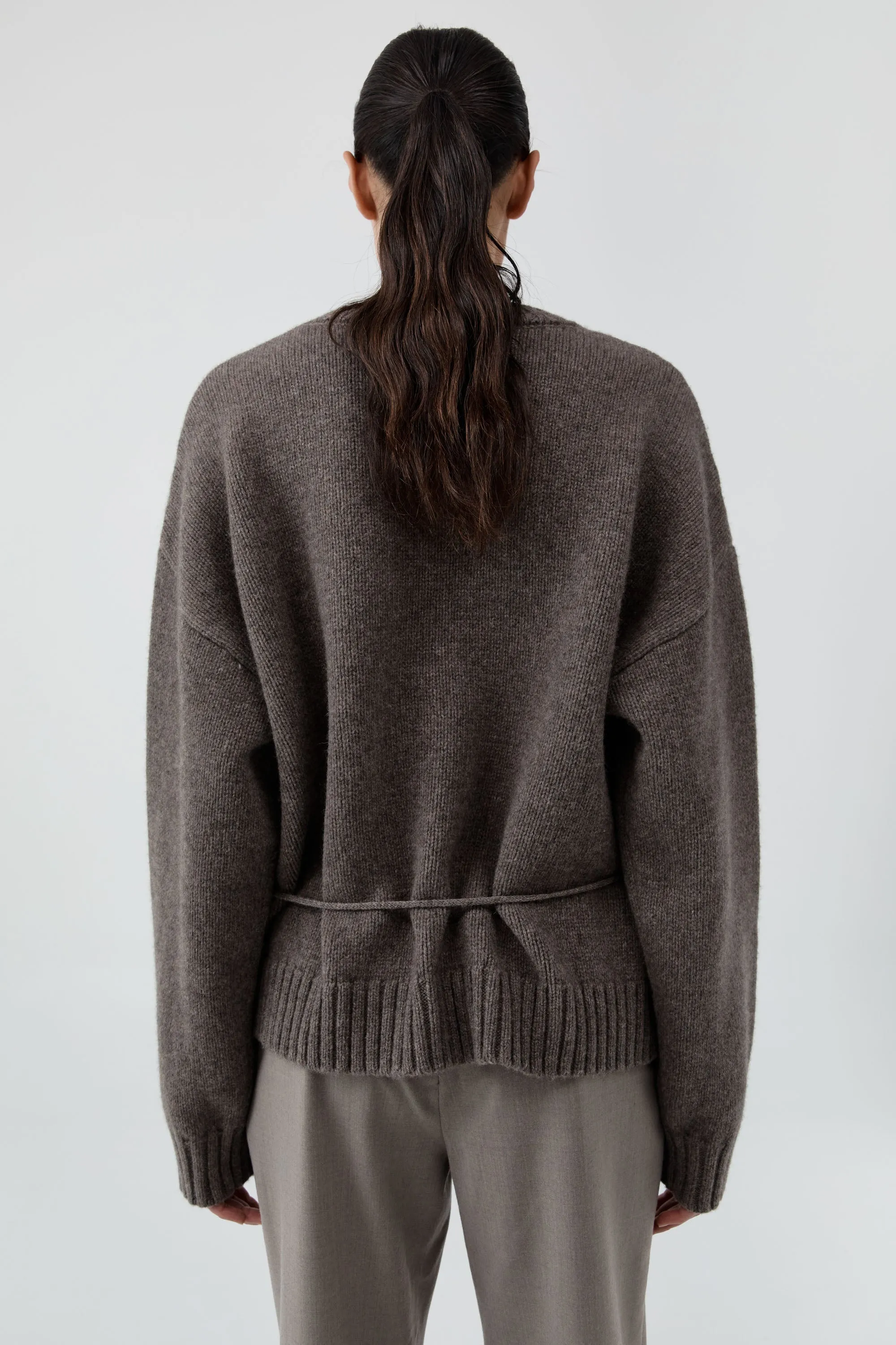 Wool Crew Neck Jumper - Taupe Melange sold by St. Agni product image thumbnail 5