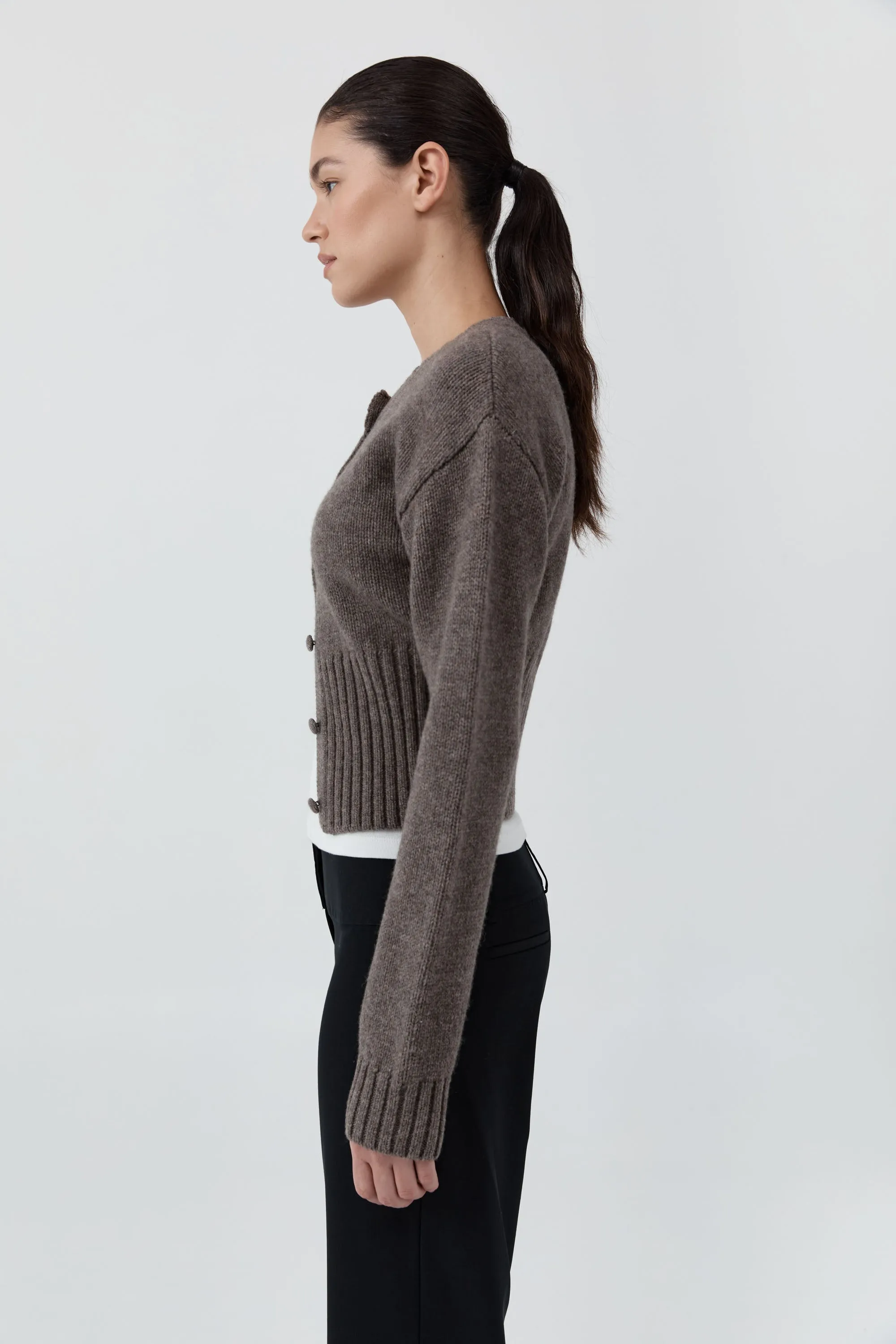 Wool Cardigan - Taupe Melange sold by St. Agni product image thumbnail 3