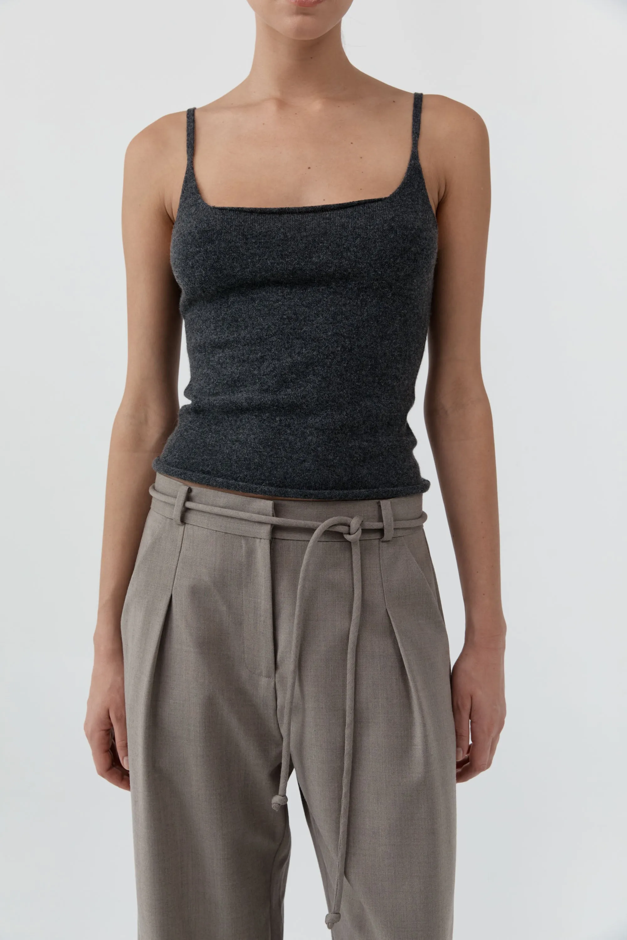 Merino Wool Slim Tank - Charcoal Melange sold by St. Agni product image thumbnail 5