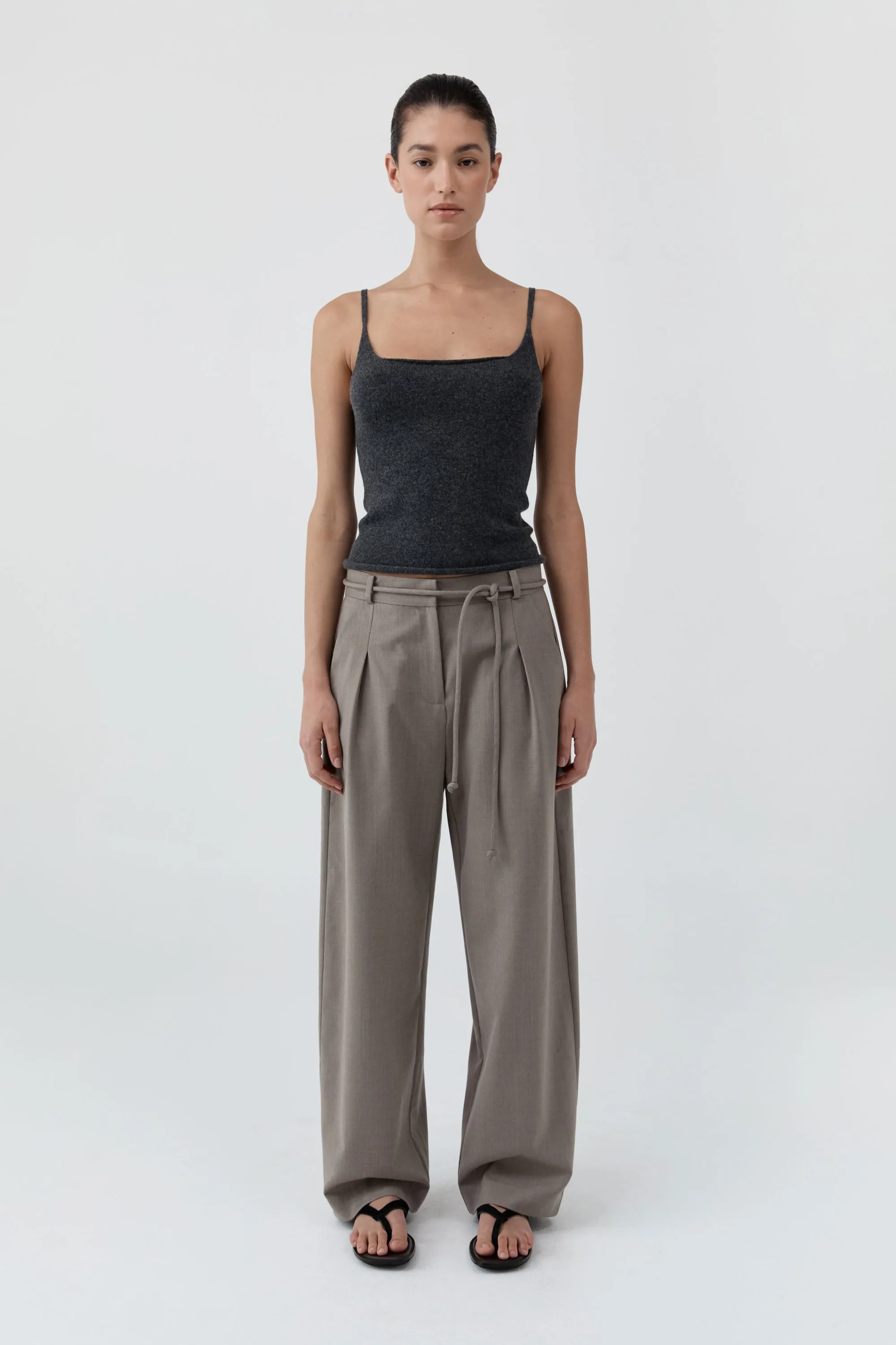 Merino Wool Slim Tank - Charcoal Melange sold by St. Agni product image thumbnail 3