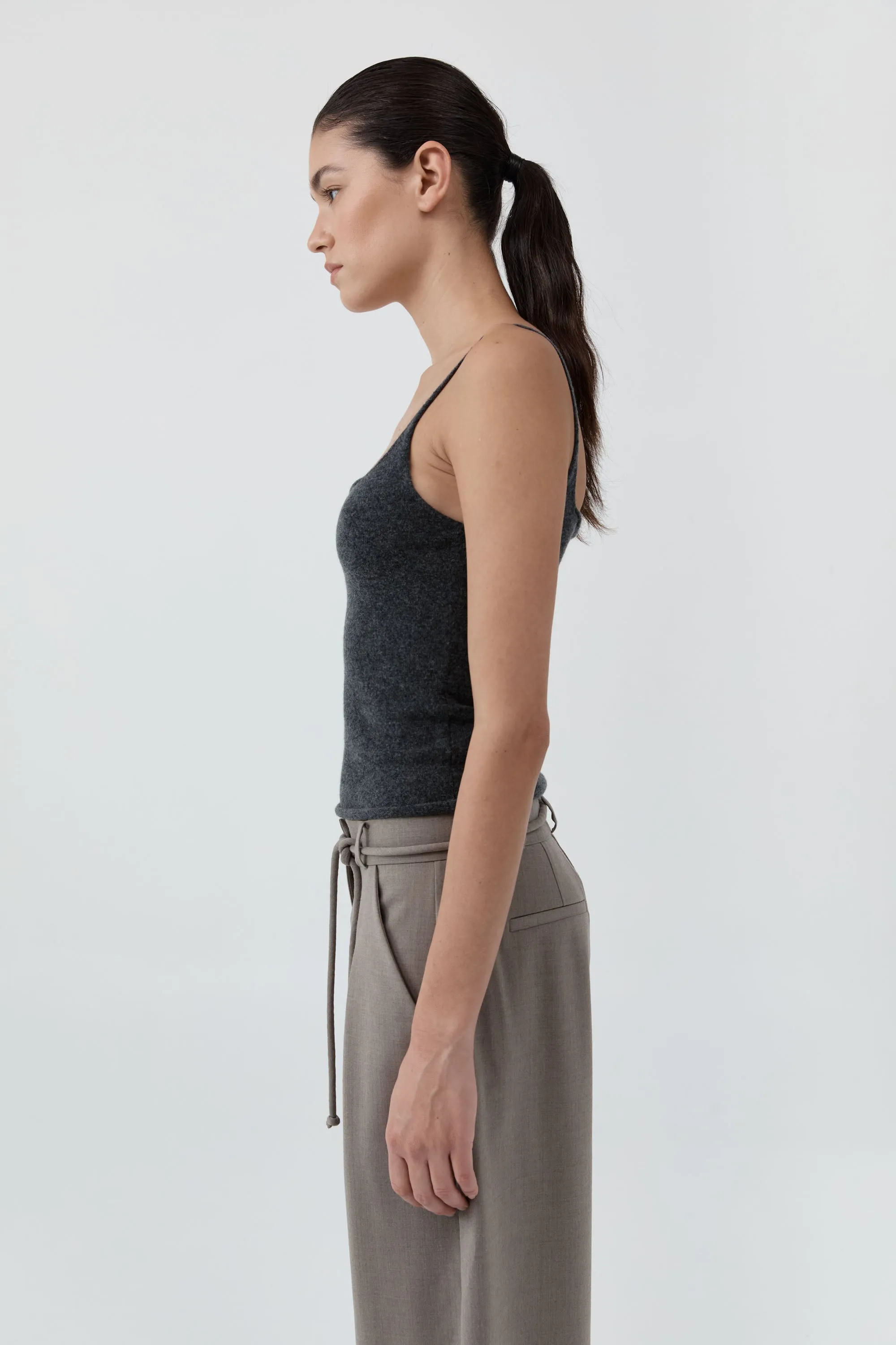 Merino Wool Slim Tank - Charcoal Melange sold by St. Agni product image thumbnail 4