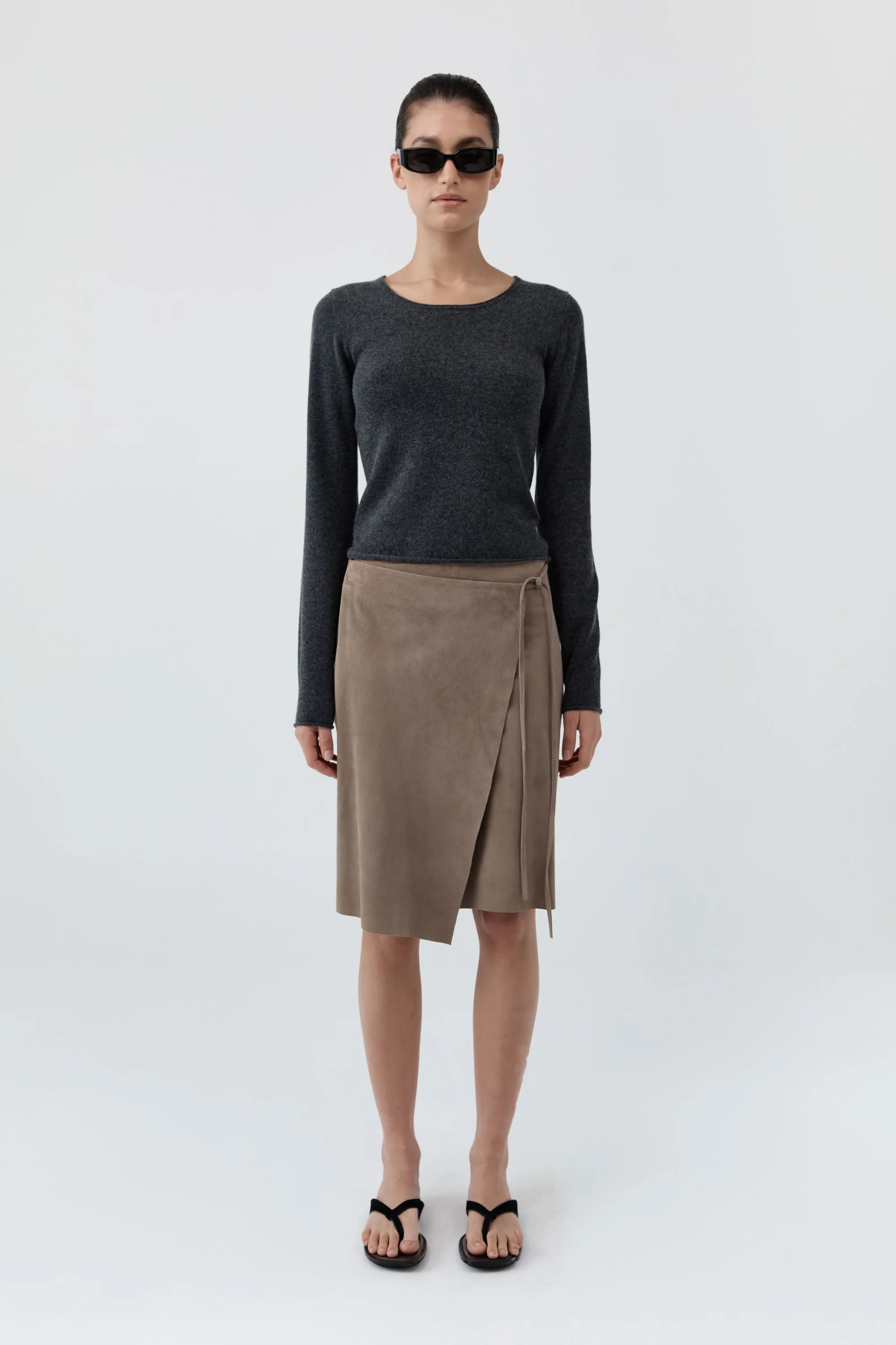 Fine Merino Wool Long Sleeve Top - Charcoal Melange sold by St. Agni product image thumbnail 3