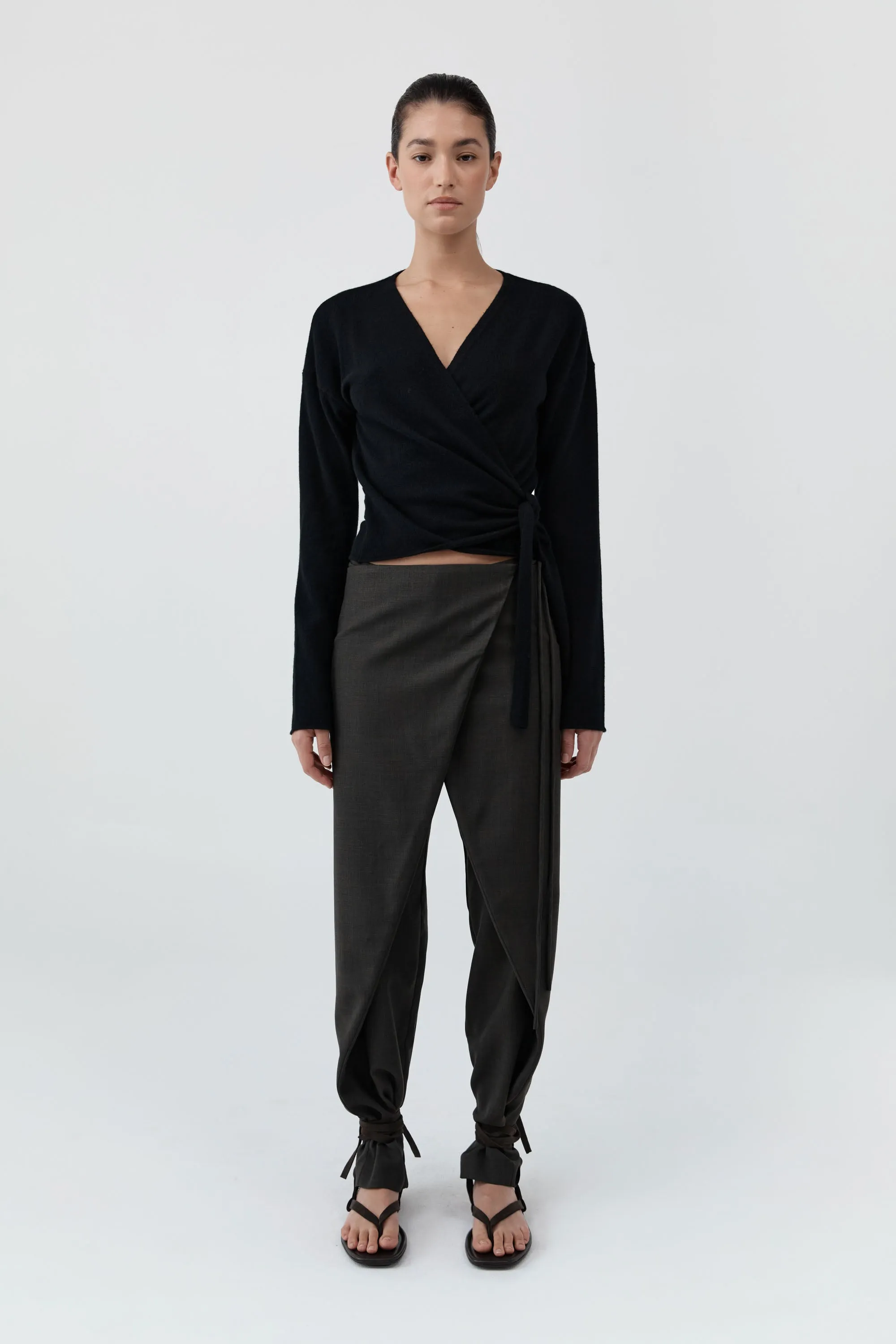 Cashmere Wrap Cardigan - Black sold by St. Agni product image thumbnail 2