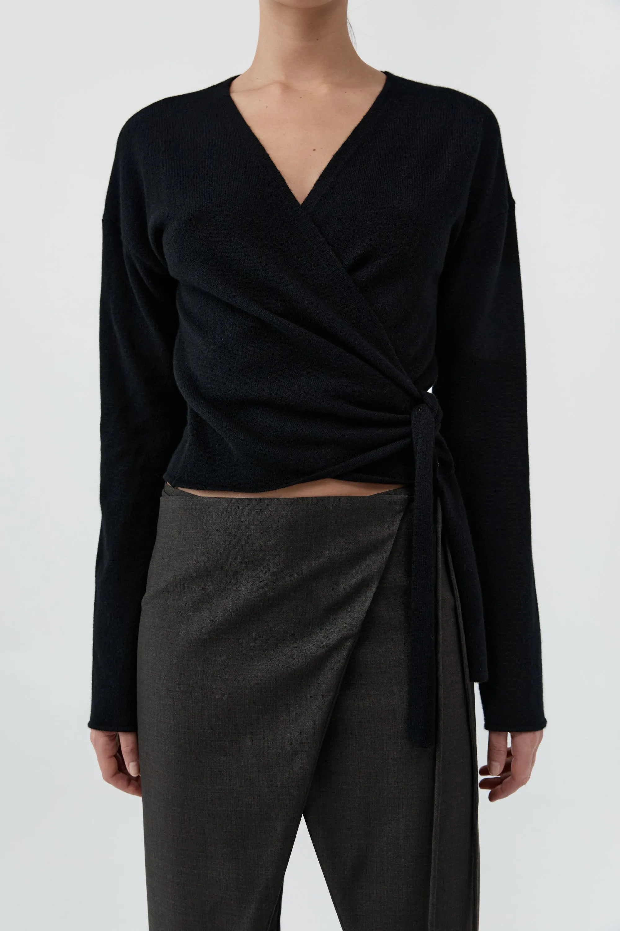 Cashmere Wrap Cardigan - Black sold by St. Agni product image thumbnail 5
