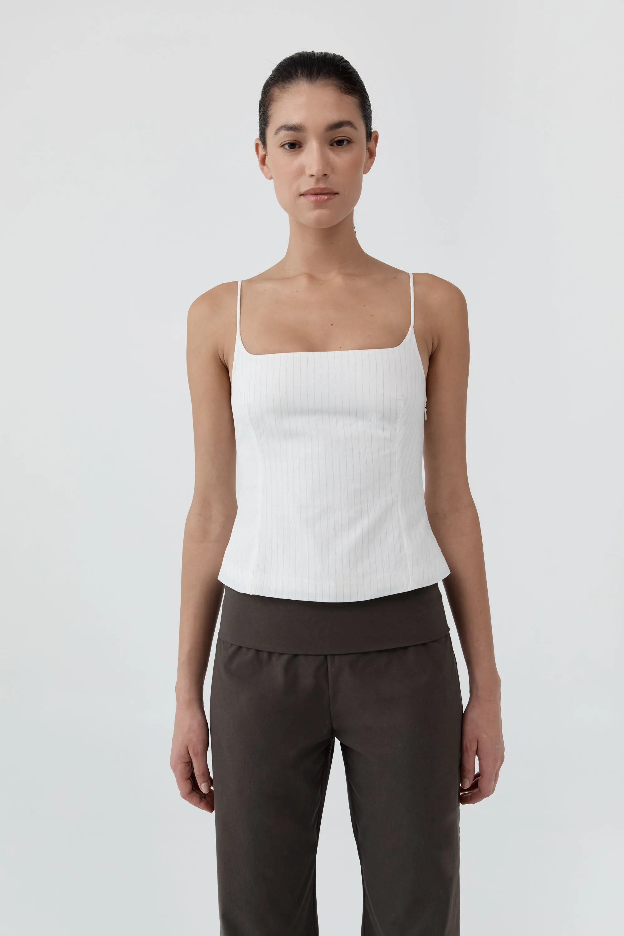 Pinstripe Cami - White sold by St. Agni