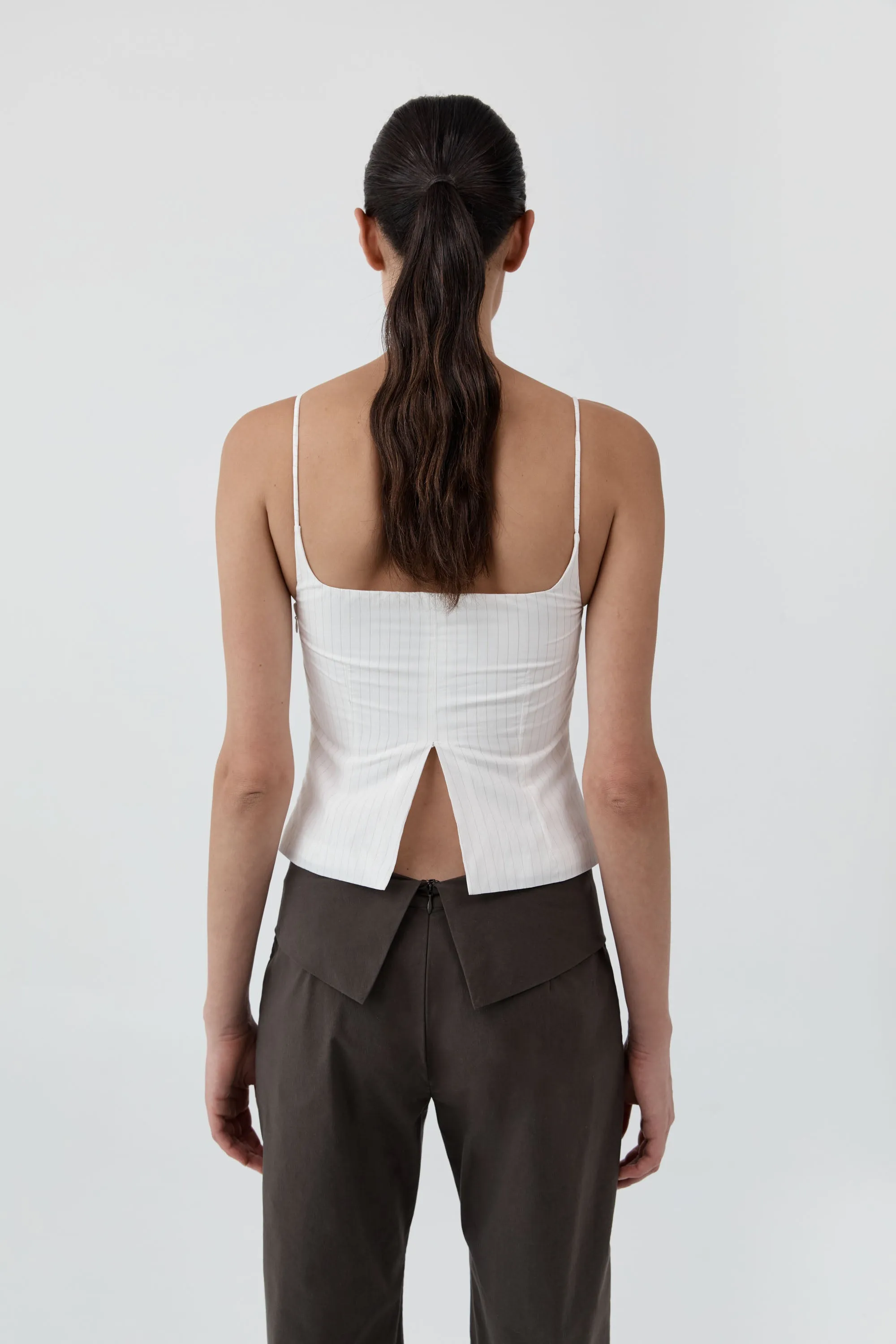 Pinstripe Cami - White sold by St. Agni product image thumbnail 2