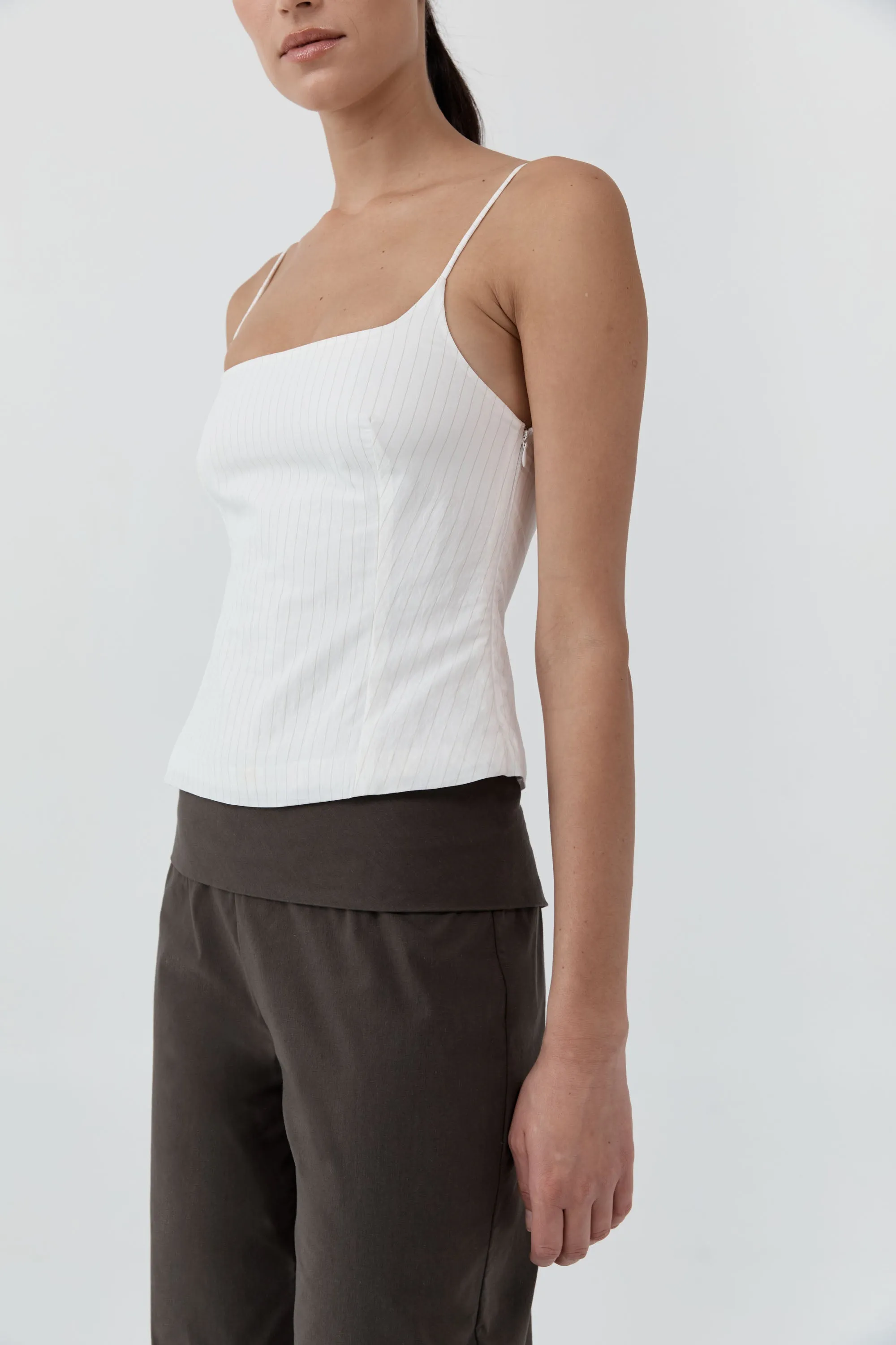 Pinstripe Cami - White sold by St. Agni product image thumbnail 5