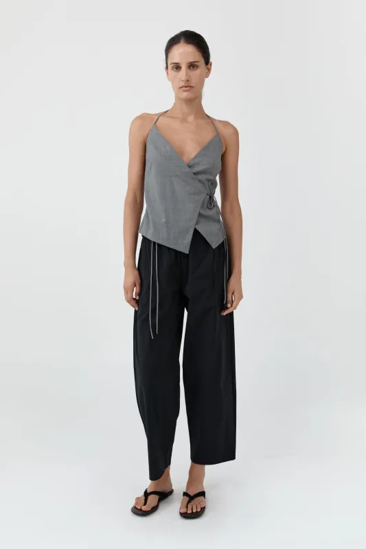 Fine Rouleau Crop Pants - Black made by St. Agni