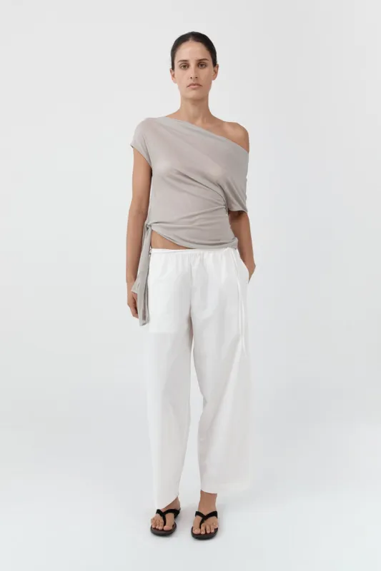 Fine Rouleau Crop Pants - Off White made by St. Agni