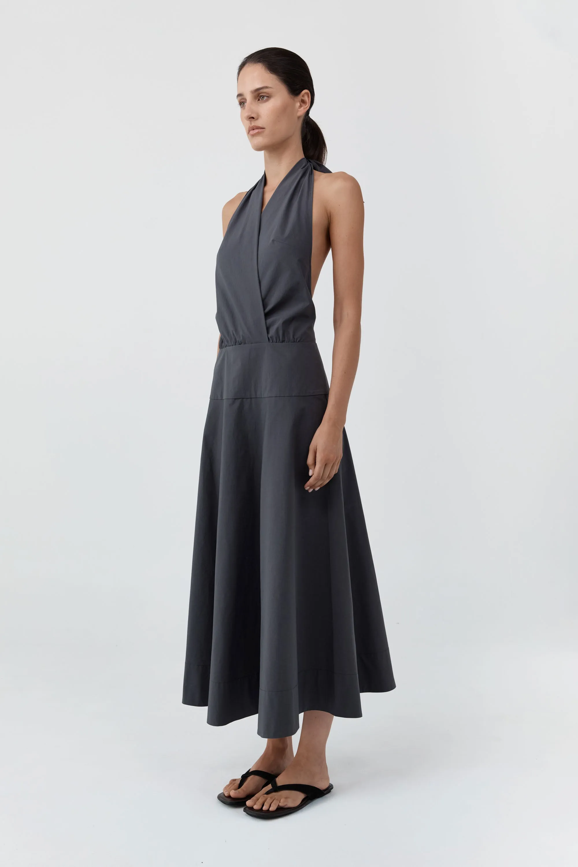 Halter Circle Hem Dress - Iron Glaze sold by St. Agni product image thumbnail 3