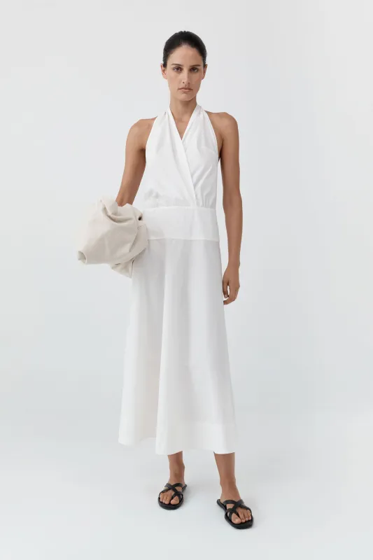 Halter Circle Hem Dress - Off White made by St. Agni