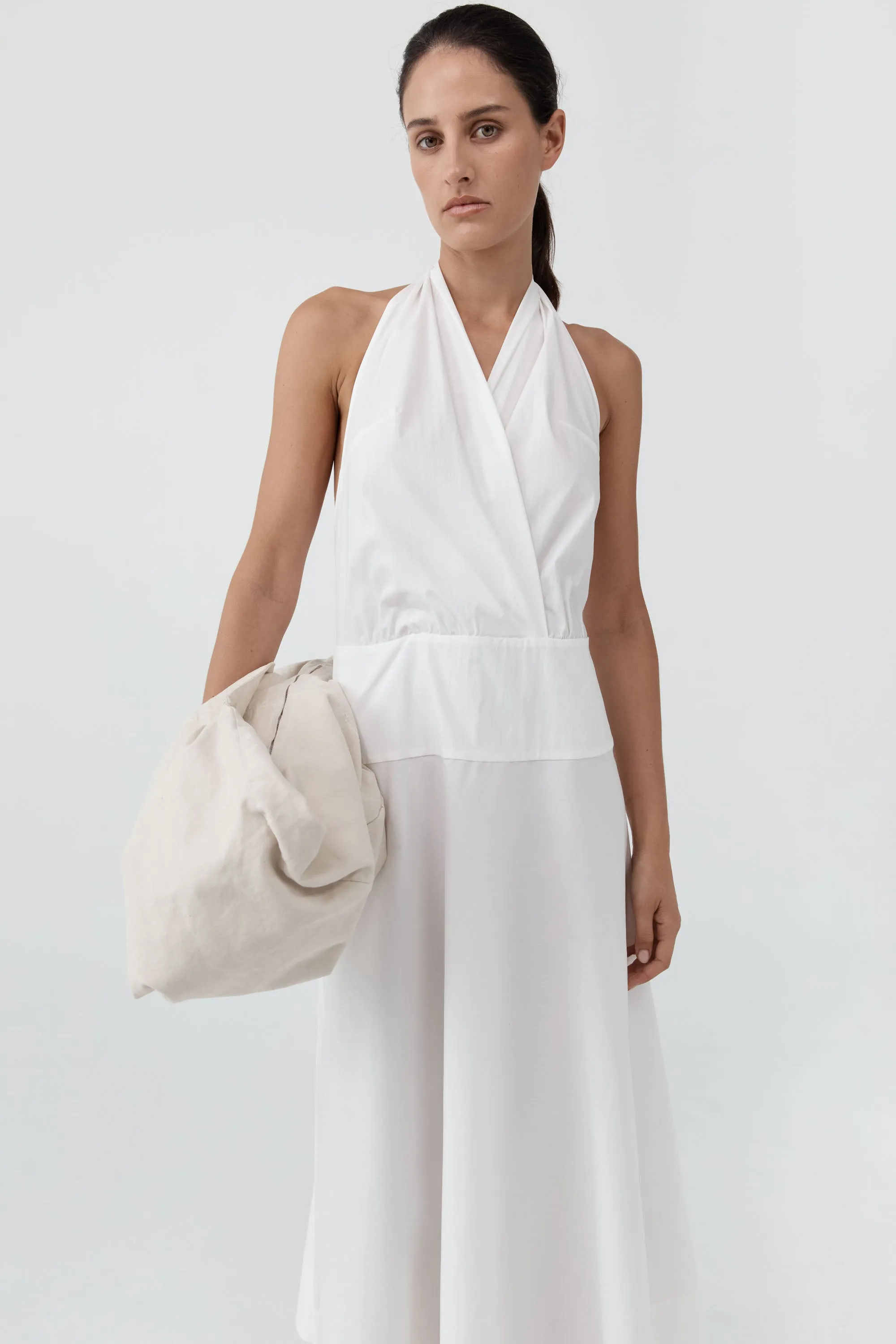 Halter Circle Hem Dress - Off White sold by St. Agni product image thumbnail 2