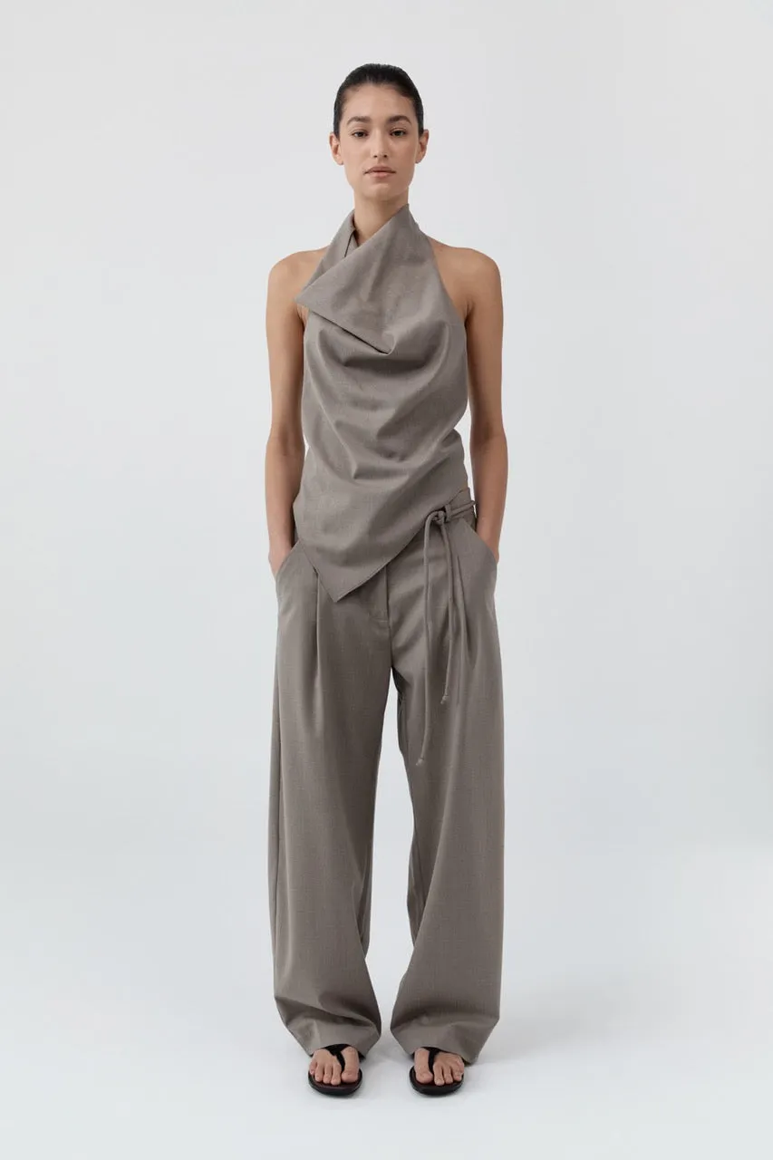 Wool Cowl Backless Top - Light Taupe sold by St. Agni product image thumbnail 3