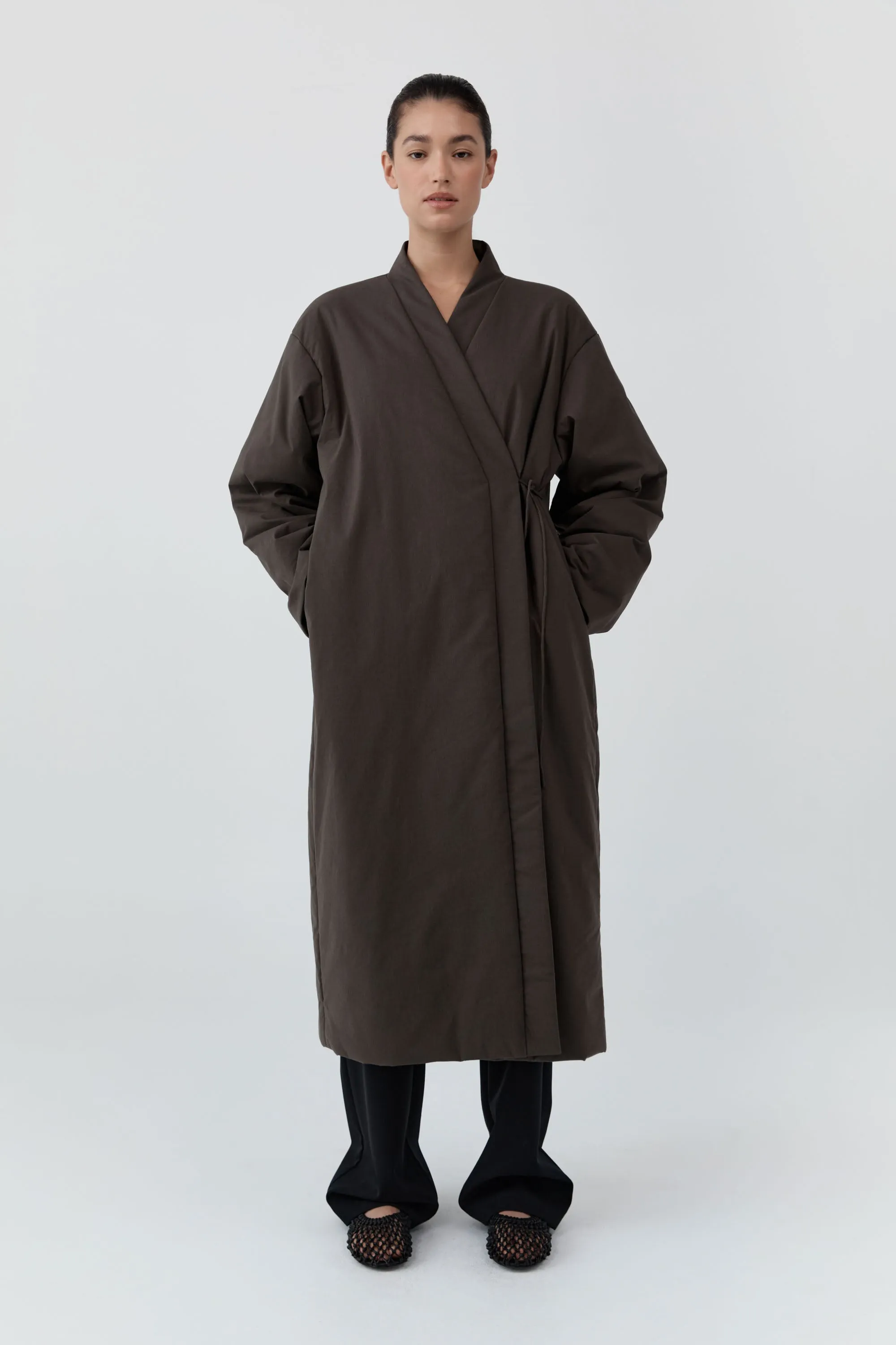 Pillow Wrap Coat - Wood sold by St. Agni
