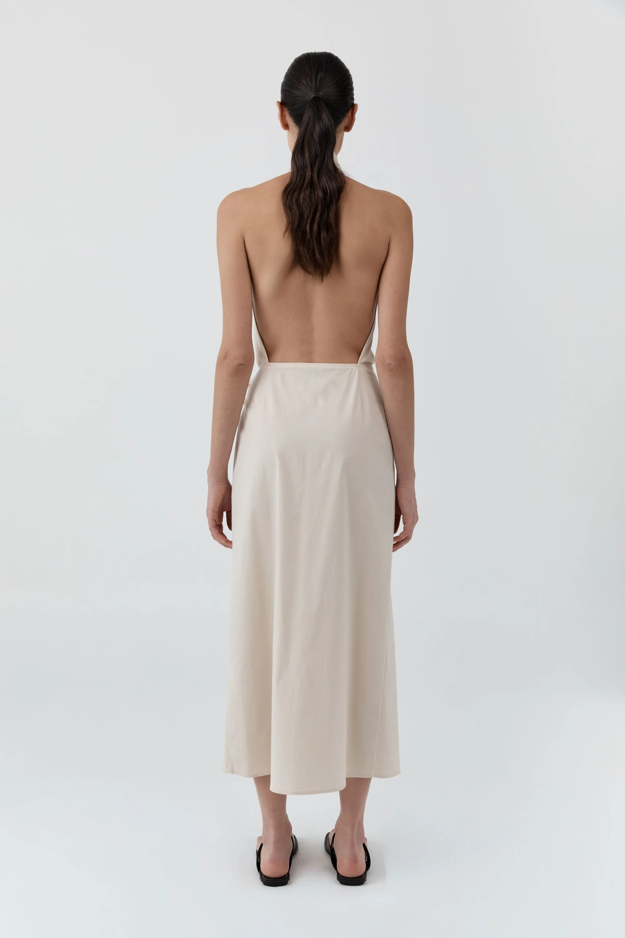 Halter Wrap Backless Dress - Porcelain sold by St. Agni product image thumbnail 2