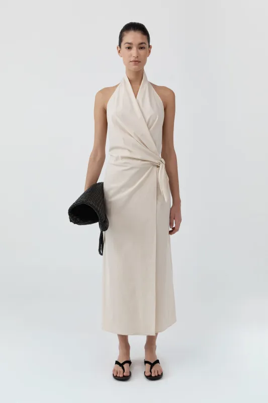 Halter Wrap Backless Dress - Porcelain made by St. Agni