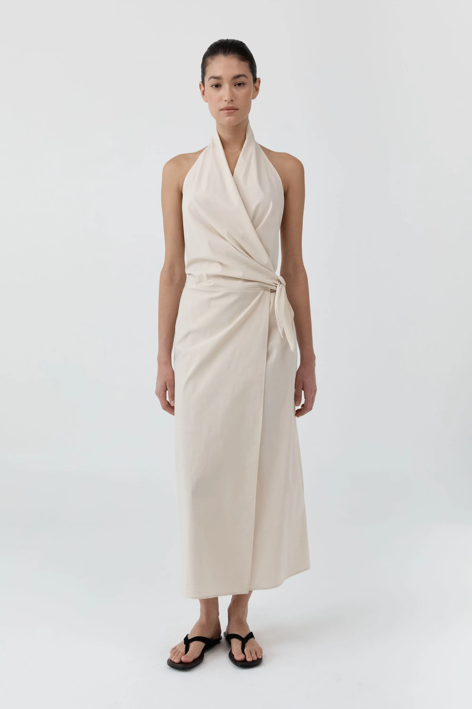 Halter Wrap Backless Dress - Porcelain sold by St. Agni product image thumbnail 3