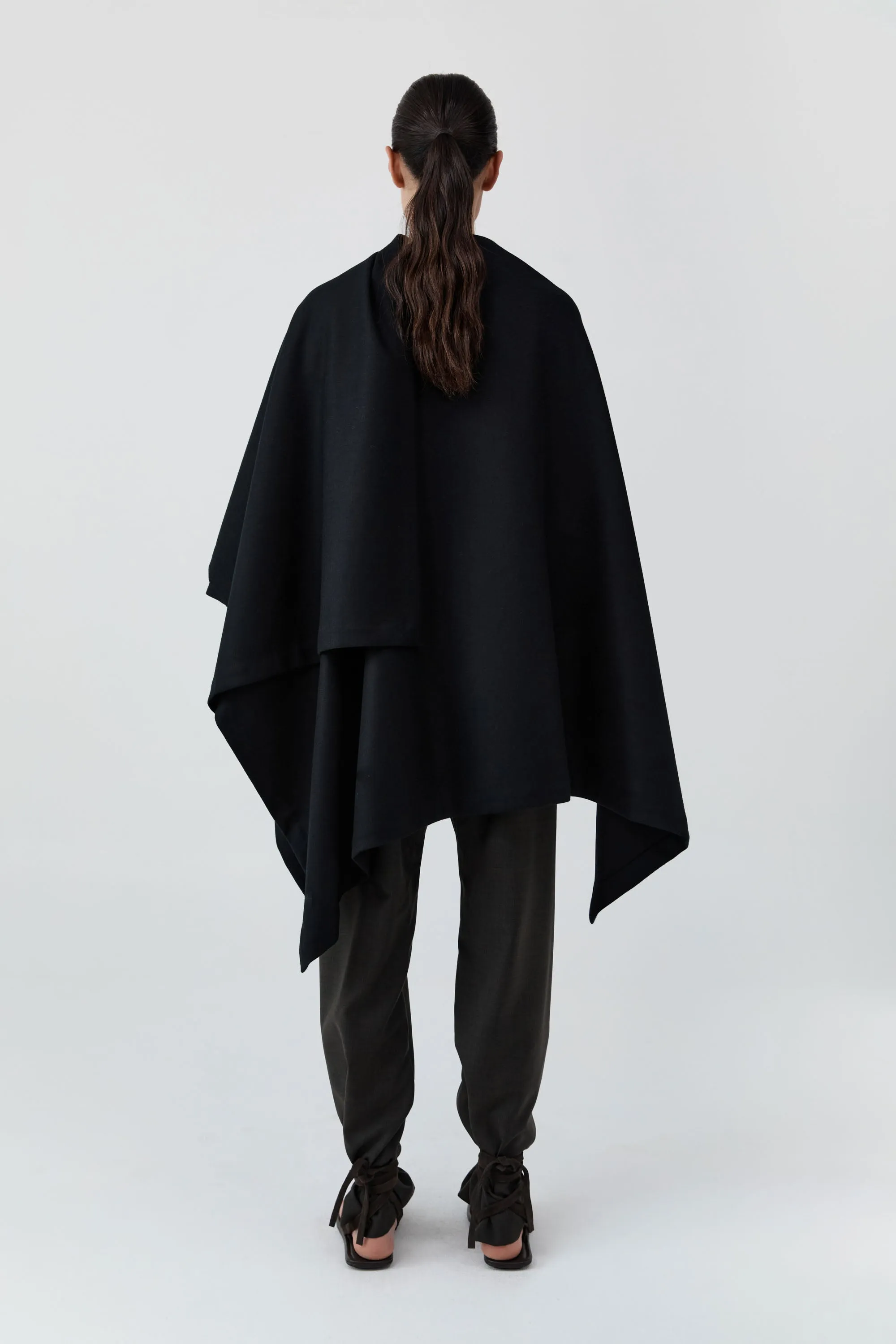 Wool Twill Poncho - Black sold by St. Agni product image thumbnail 5