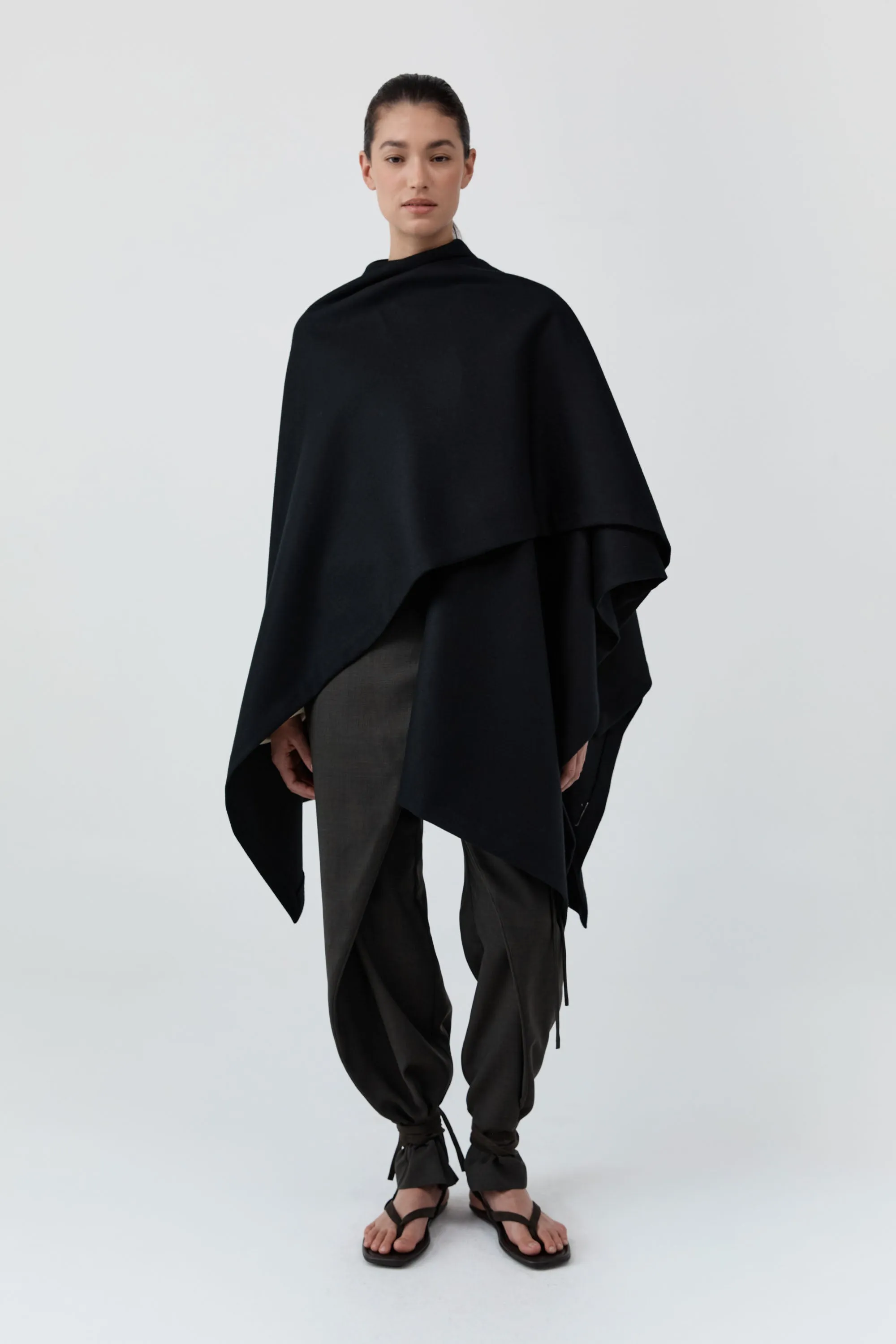 Wool Twill Poncho - Black sold by St. Agni product image thumbnail 2