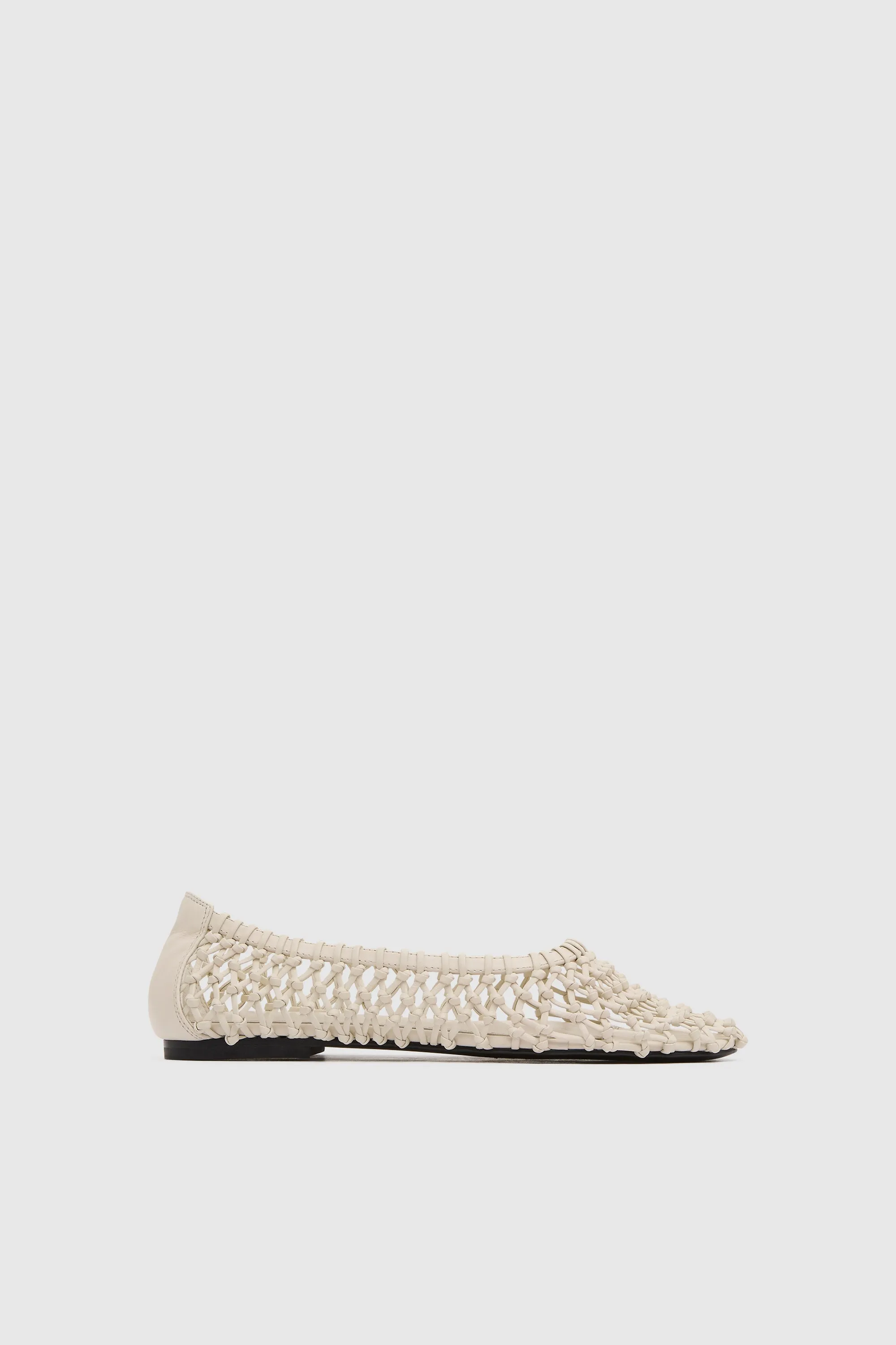 Woven Ballerina Flat - Off White sold by St. Agni