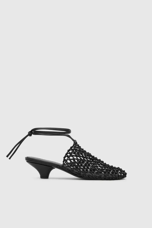 Woven Mule Heel - Black made by St. Agni