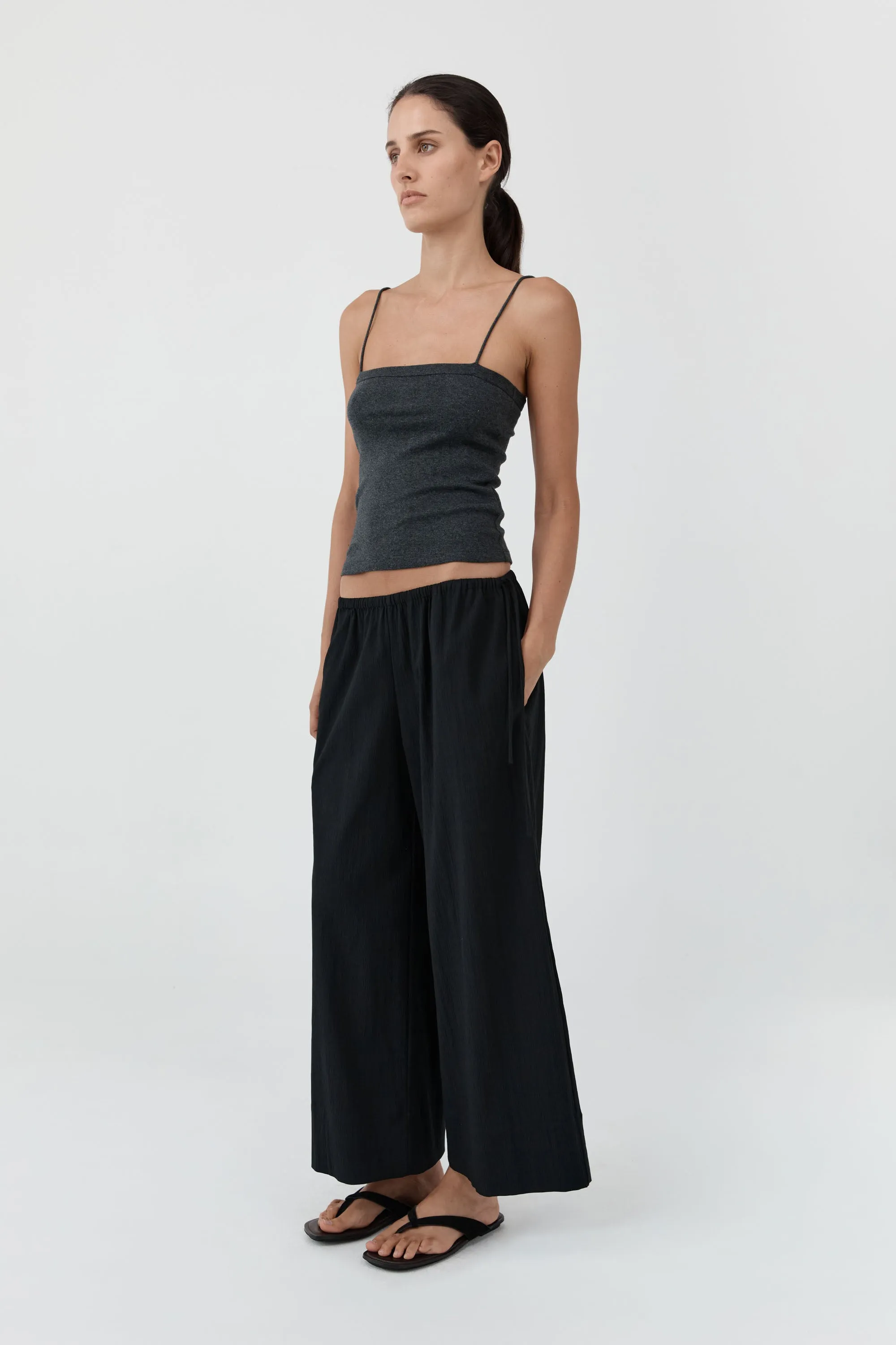 Organic Cotton Square Neck Cami - Charcoal Melange sold by St. Agni product image thumbnail 3