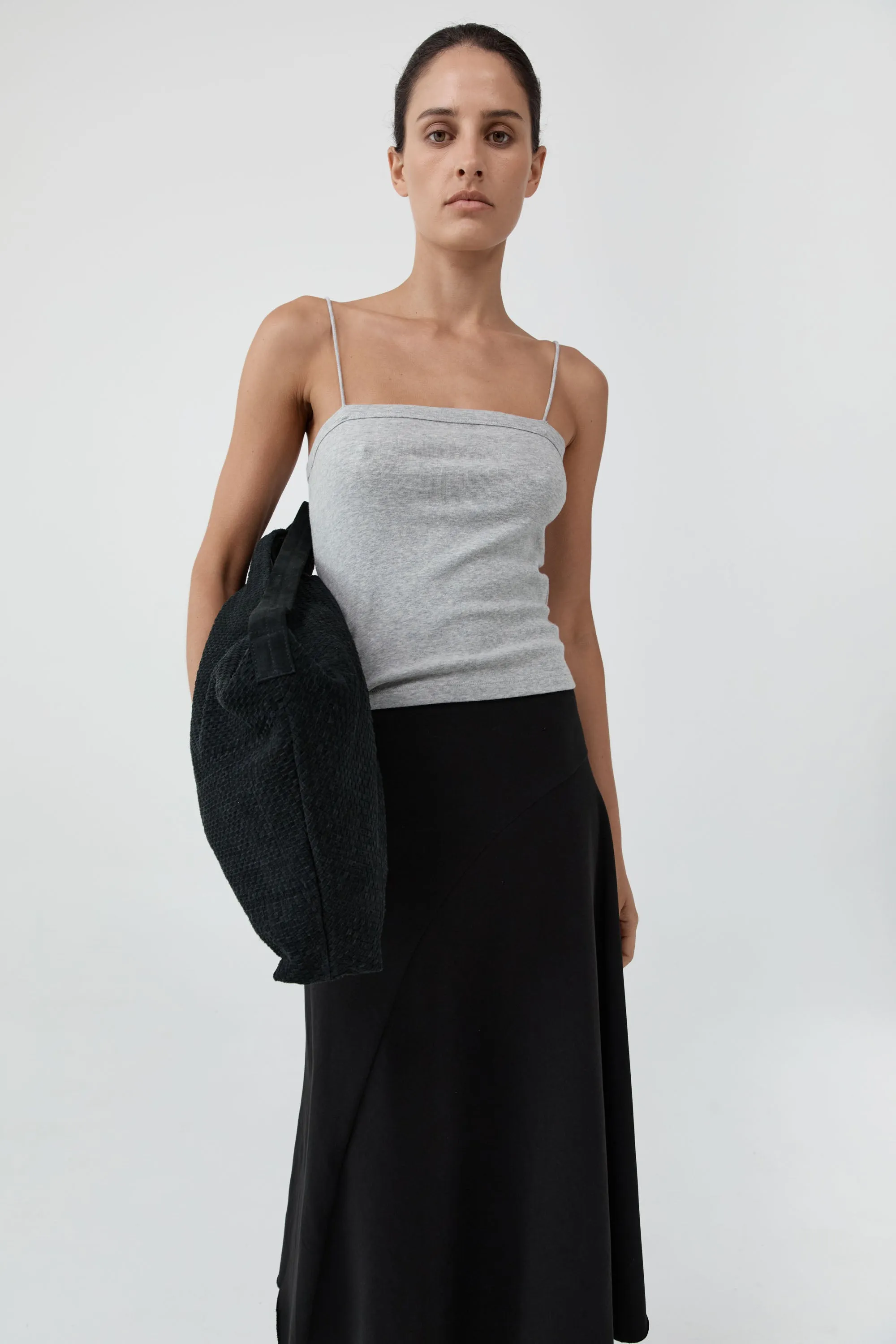 Organic Cotton Square Neck Cami - Grey Marle sold by St. Agni product image thumbnail 5