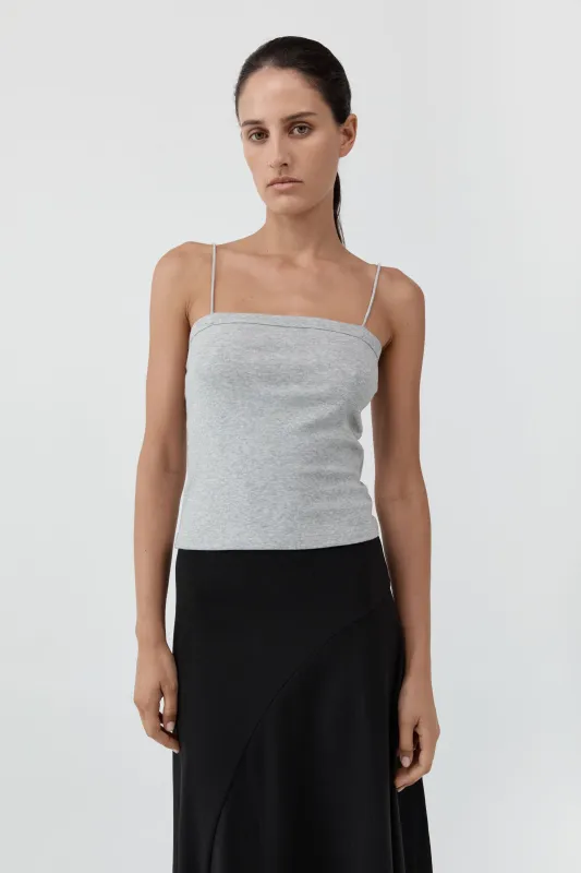Organic Cotton Square Neck Cami - Grey Marle made by St. Agni