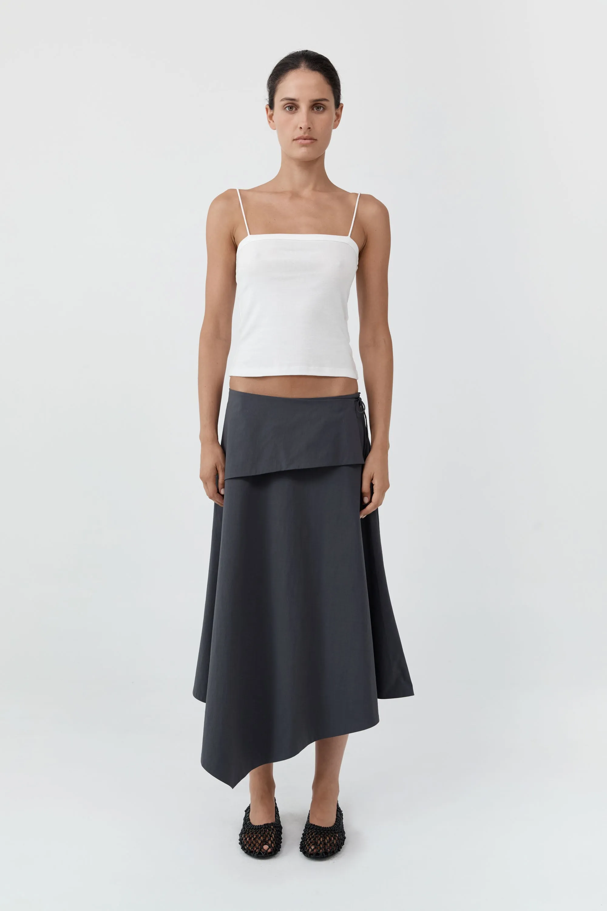 Organic Cotton Square Neck Cami - White sold by St. Agni product image thumbnail 2